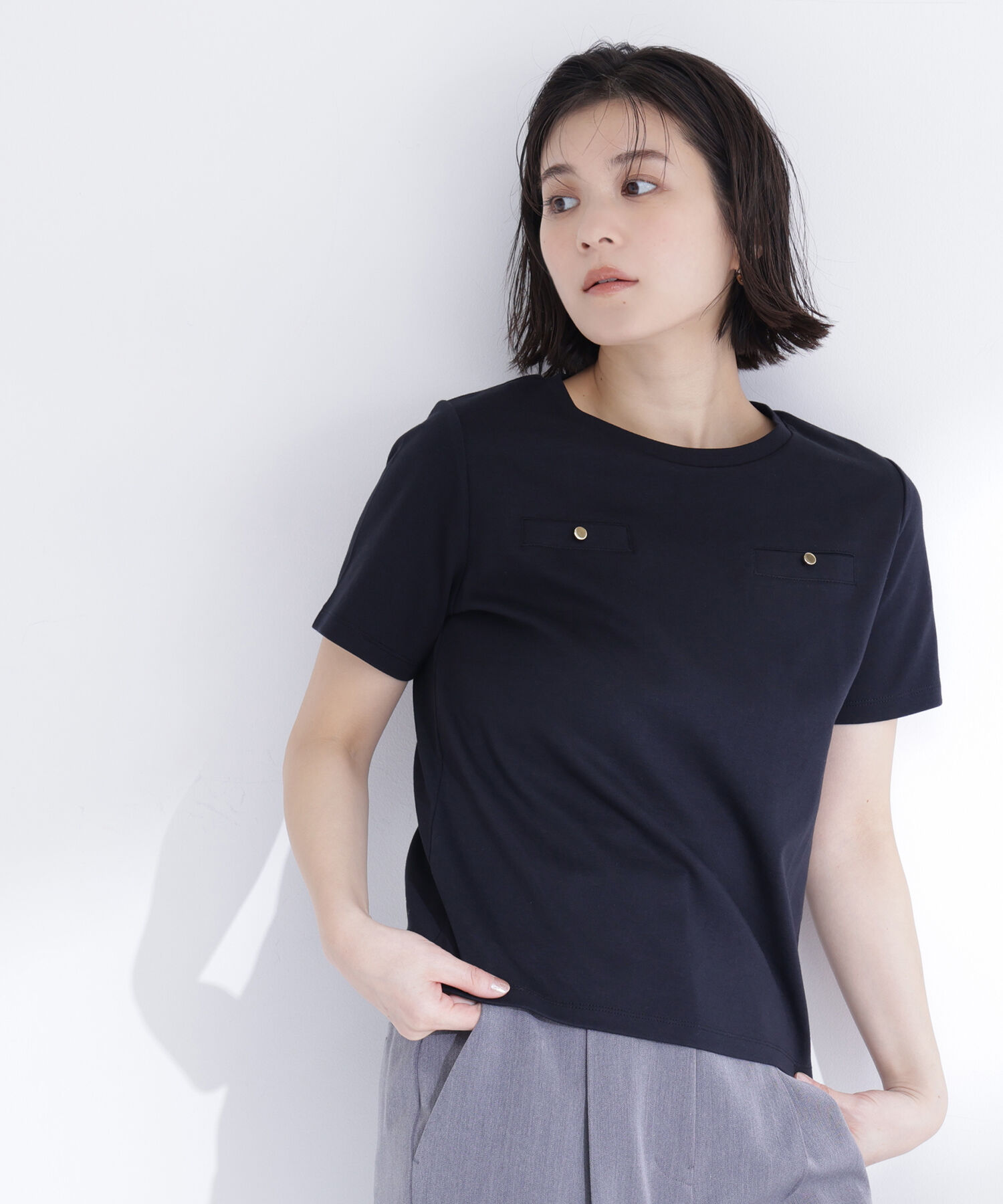  「ベーシックTシャツ フェイクポケット付き」|Tシャツ・カットソー|