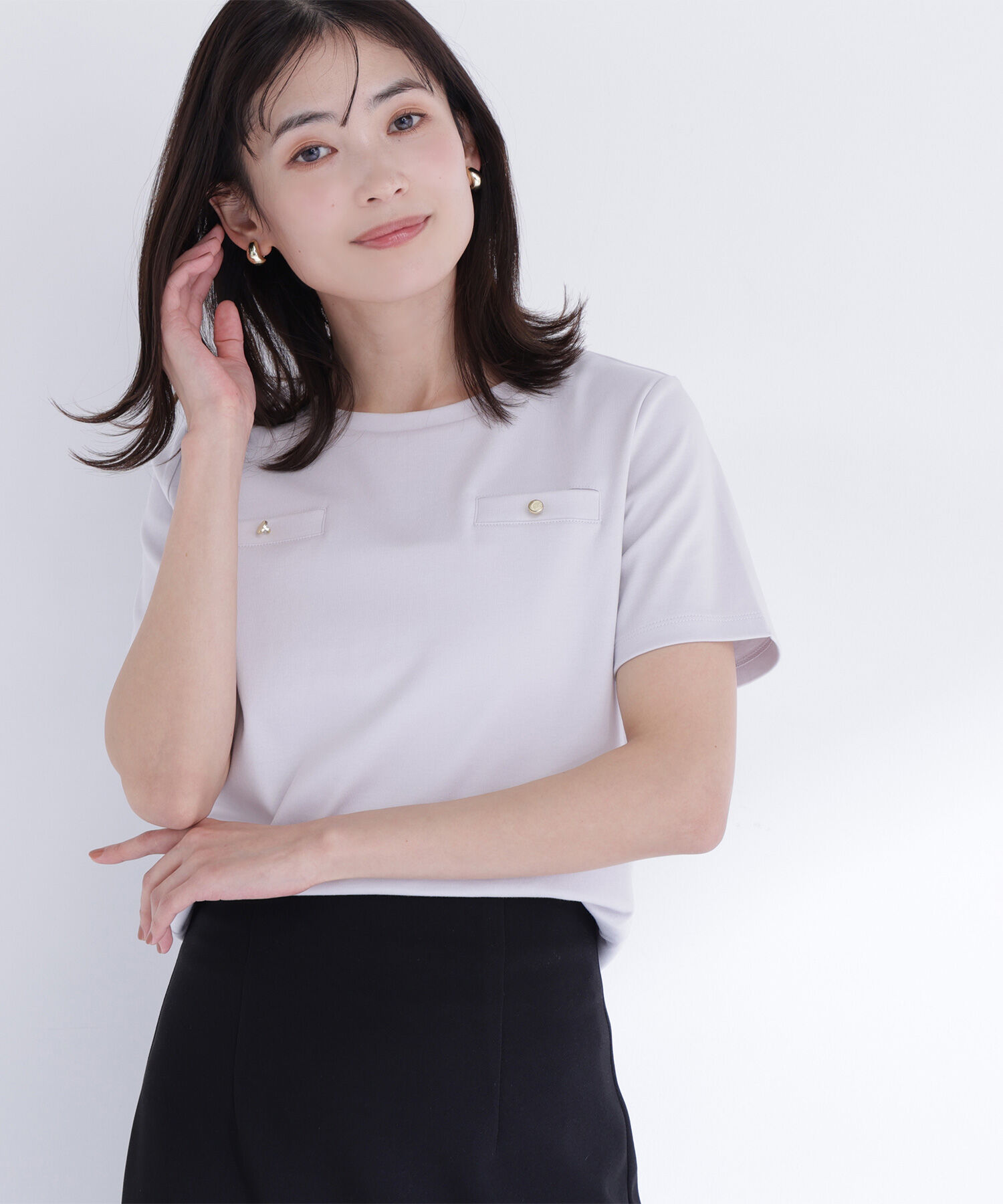  「ベーシックTシャツ フェイクポケット付き」|Tシャツ・カットソー|ラベンダーグ