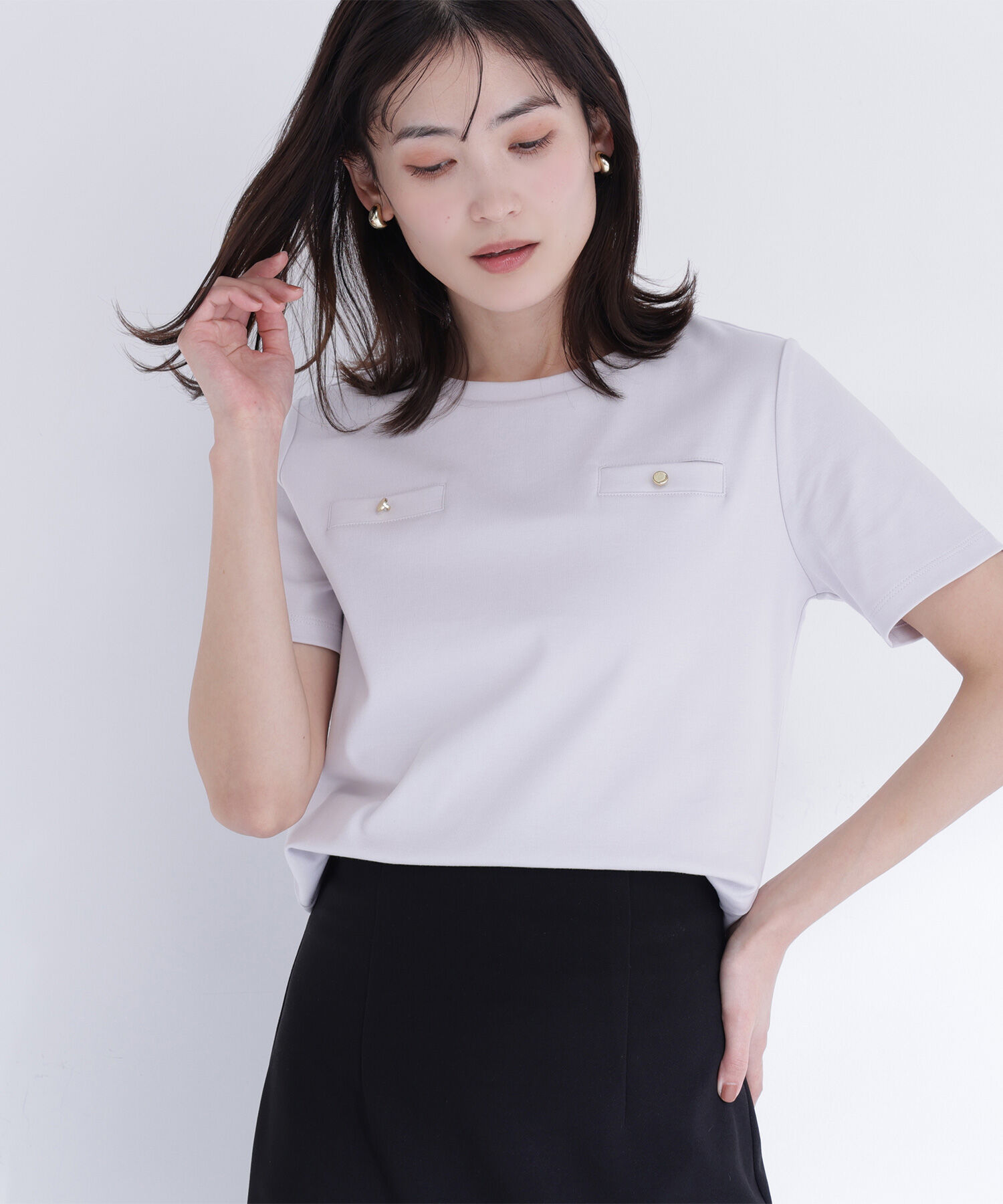  「ベーシックTシャツ フェイクポケット付き」|Tシャツ・カットソー|