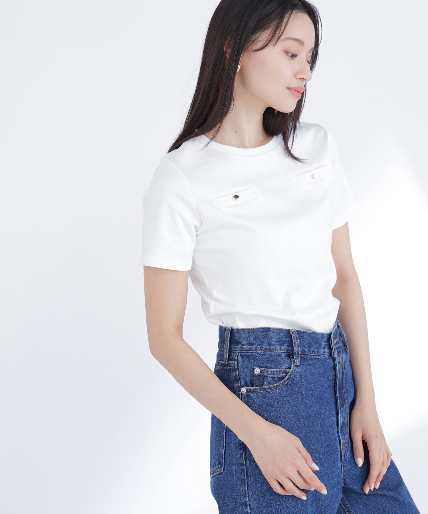  「ベーシックTシャツ フェイクポケット付き」|Tシャツ・カットソー|