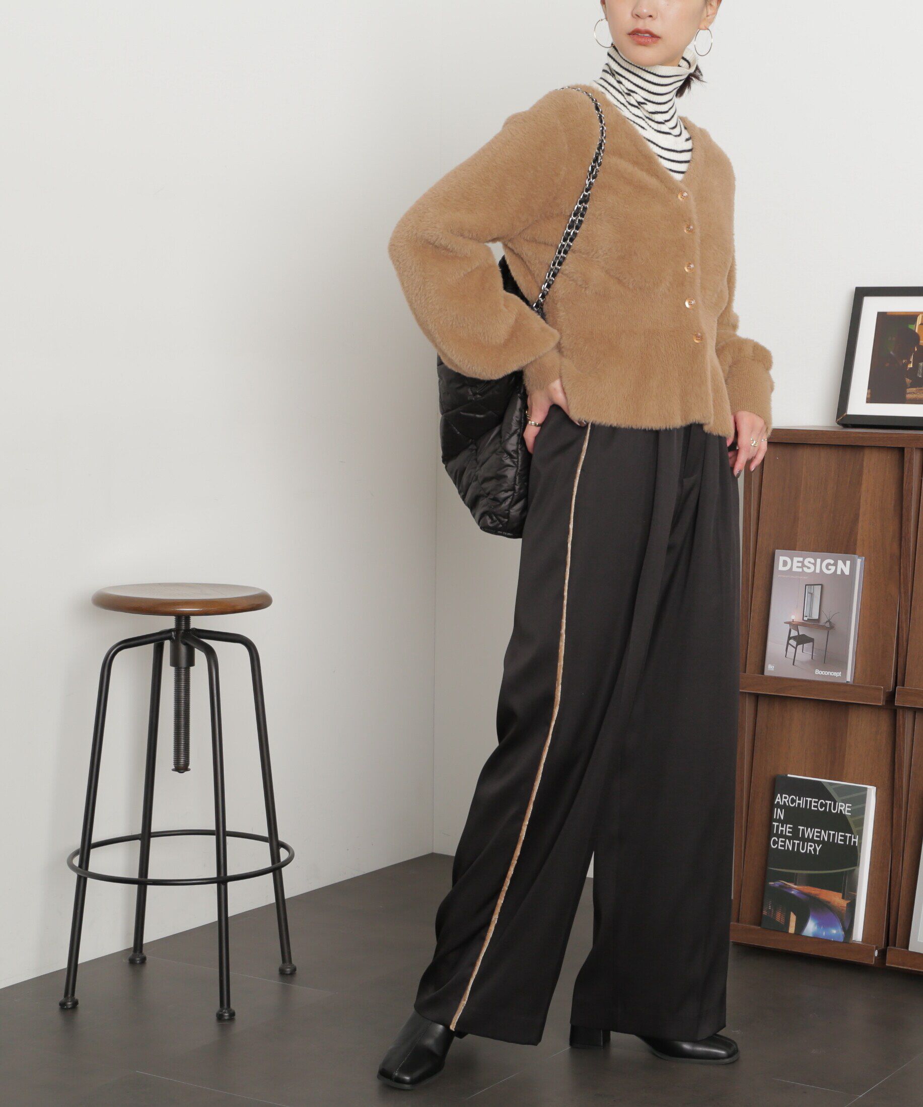  「ショートシャギーペプラムニットカーディガン」|ニット・セーター|