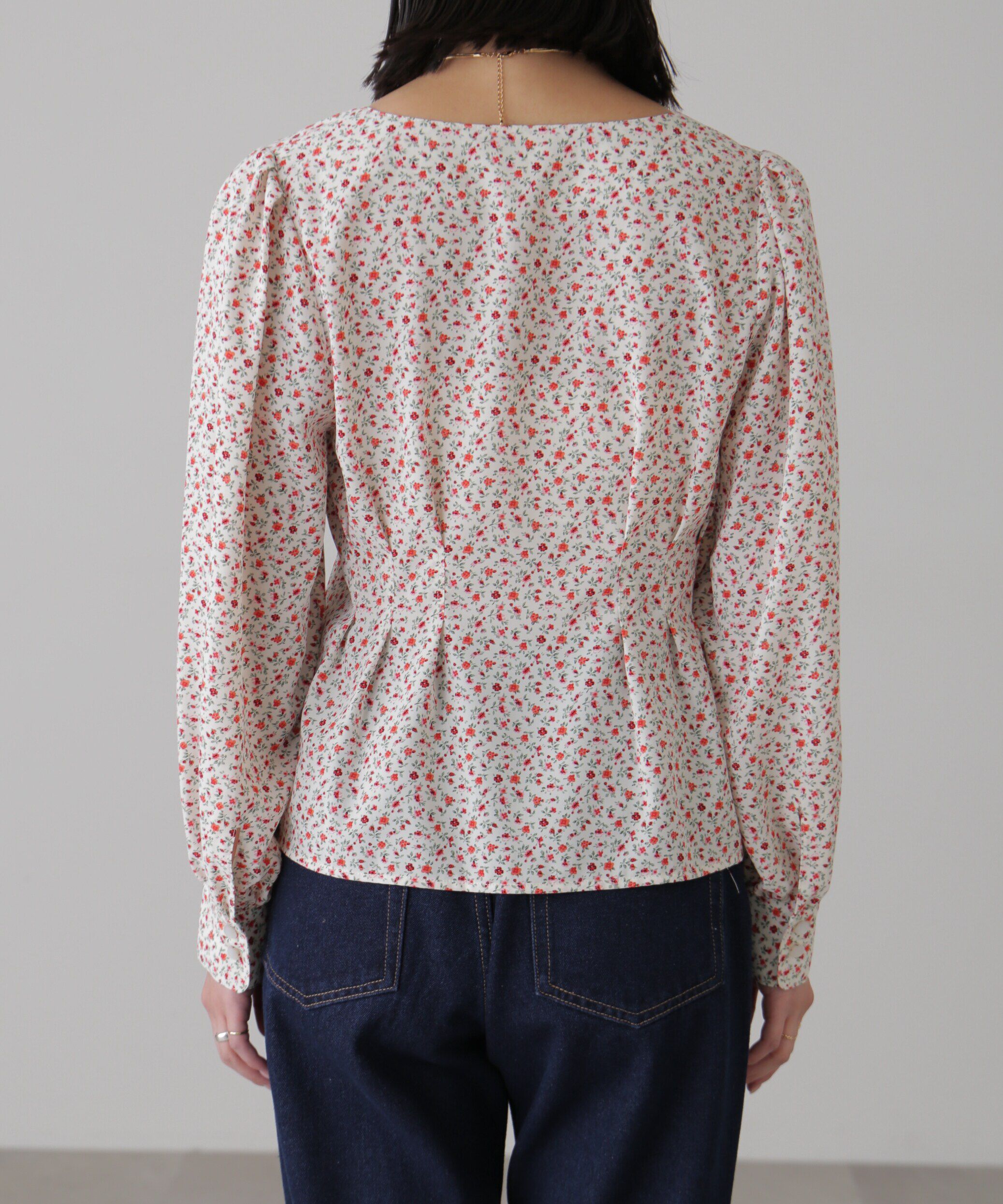  「ウエストタック花柄ブラウス」|シャツ・ブラウス|