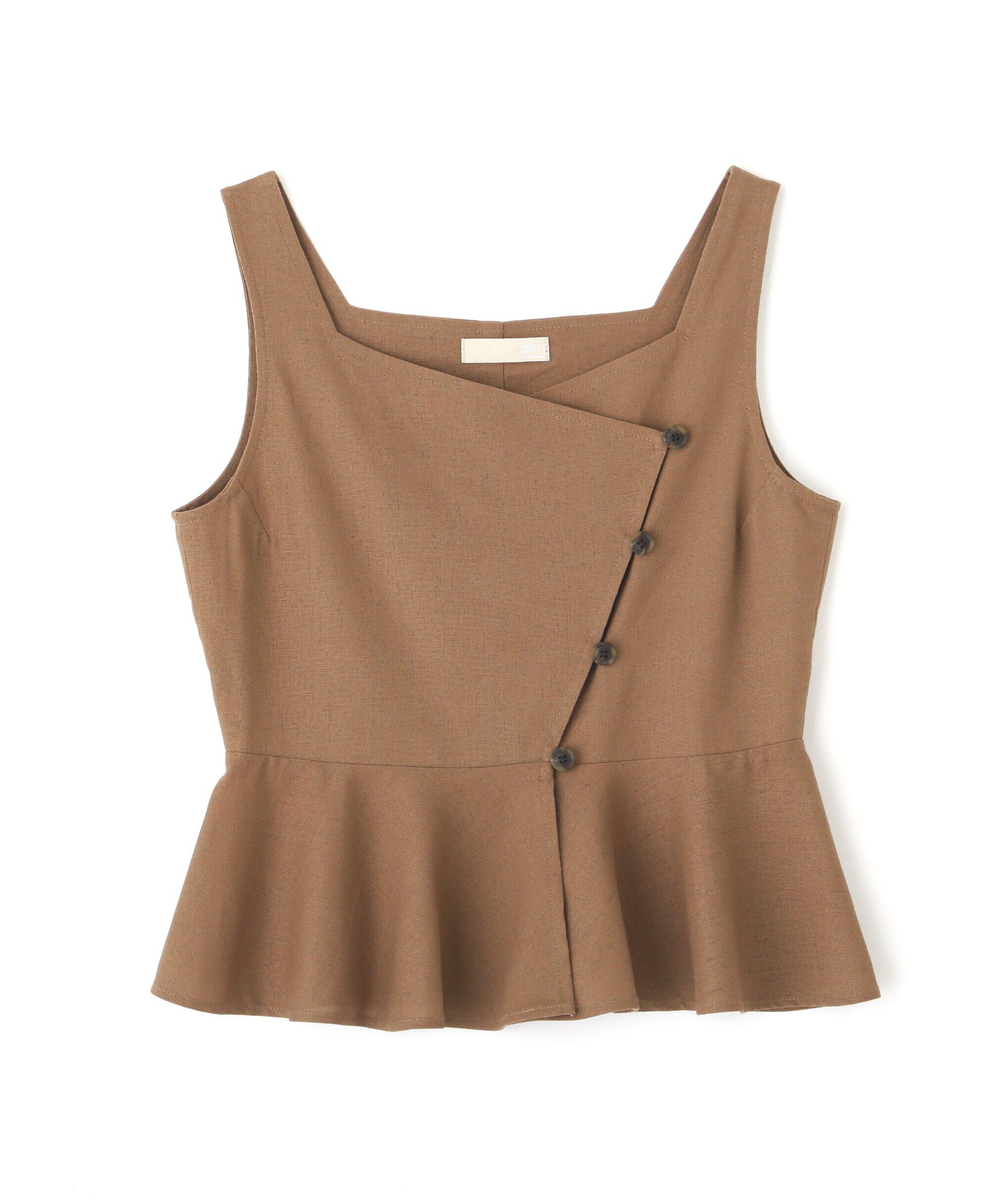  「リネンアシメボタンペプラムブラウス」|シャツ・ブラウス|