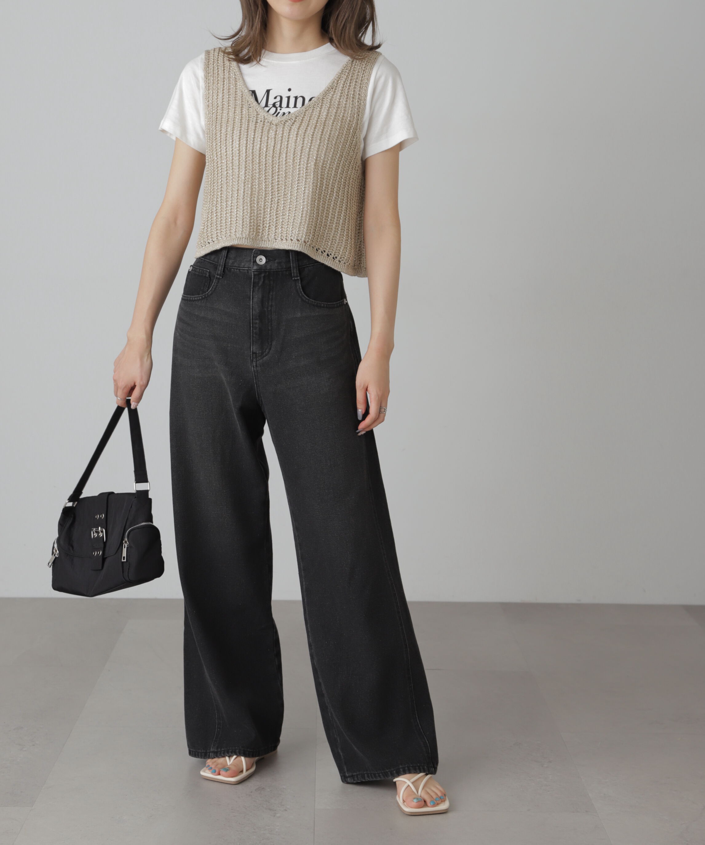  「[XS-Lサイズ展開]サイドパネルヴィンテージライクワイドデニム」|その他|