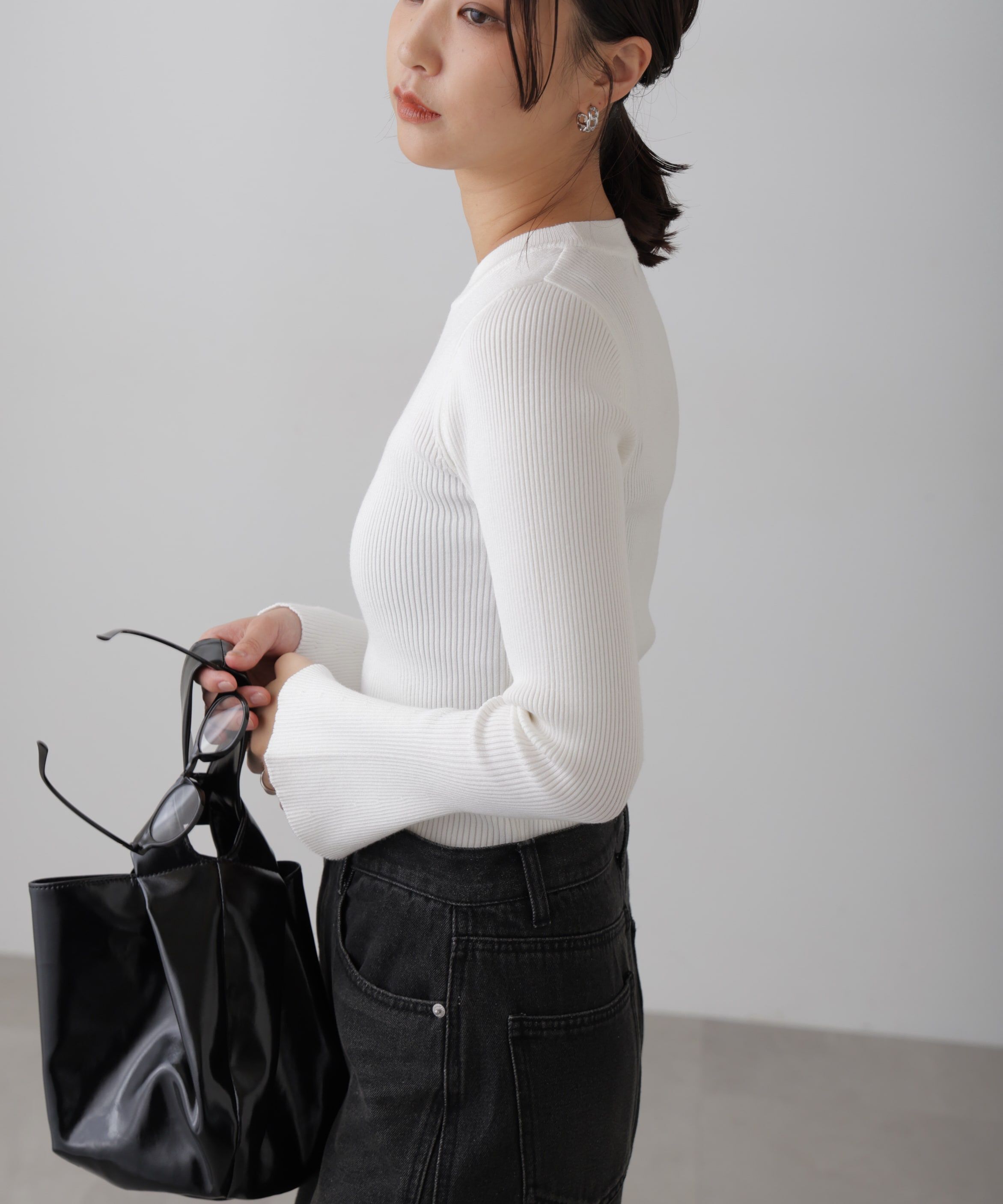  「〈洗える〉マシンウォッシャブルクルーネックニット」|ニット・セーター|