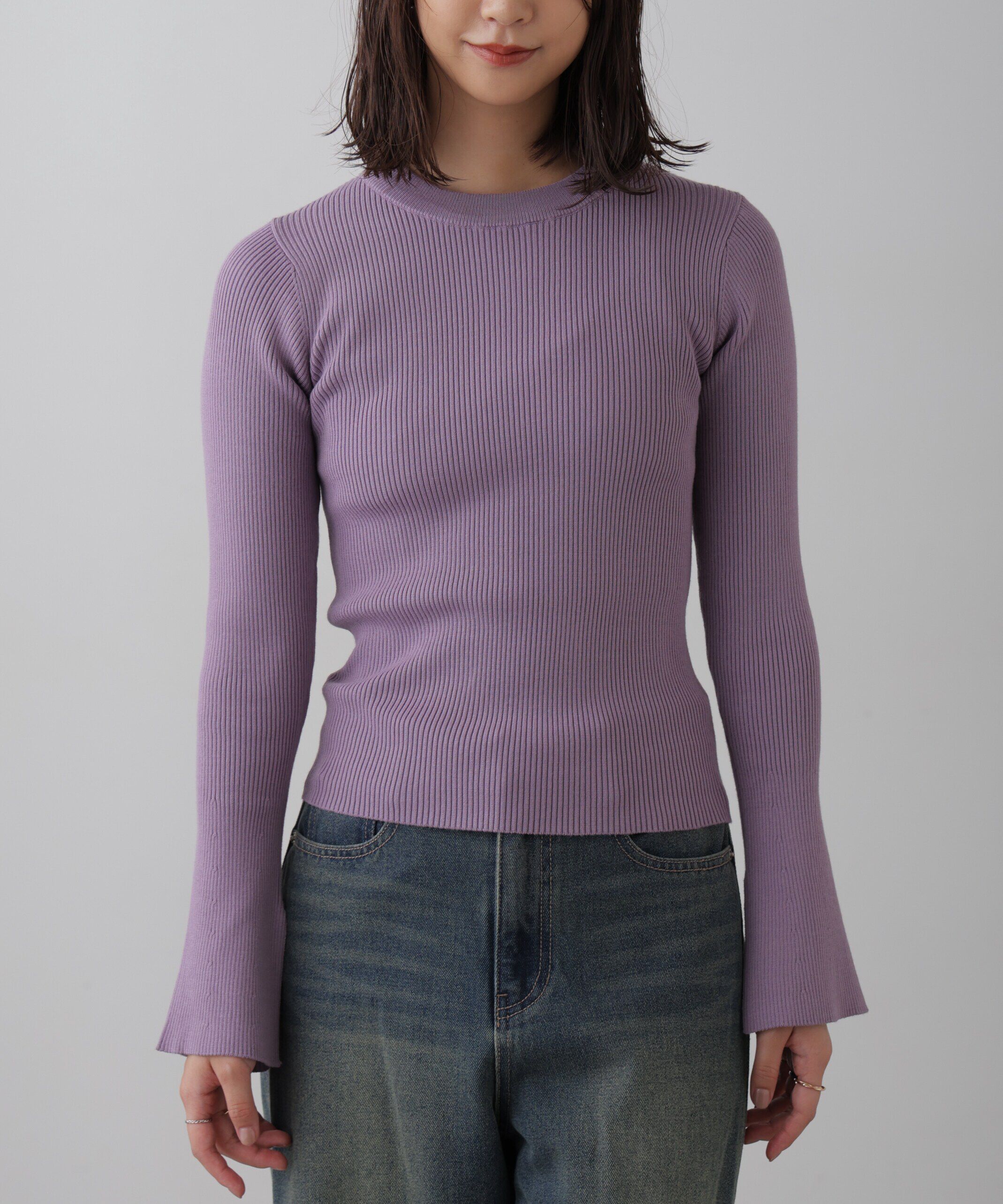  「〈洗える〉マシンウォッシャブルクルーネックニット」|ニット・セーター|