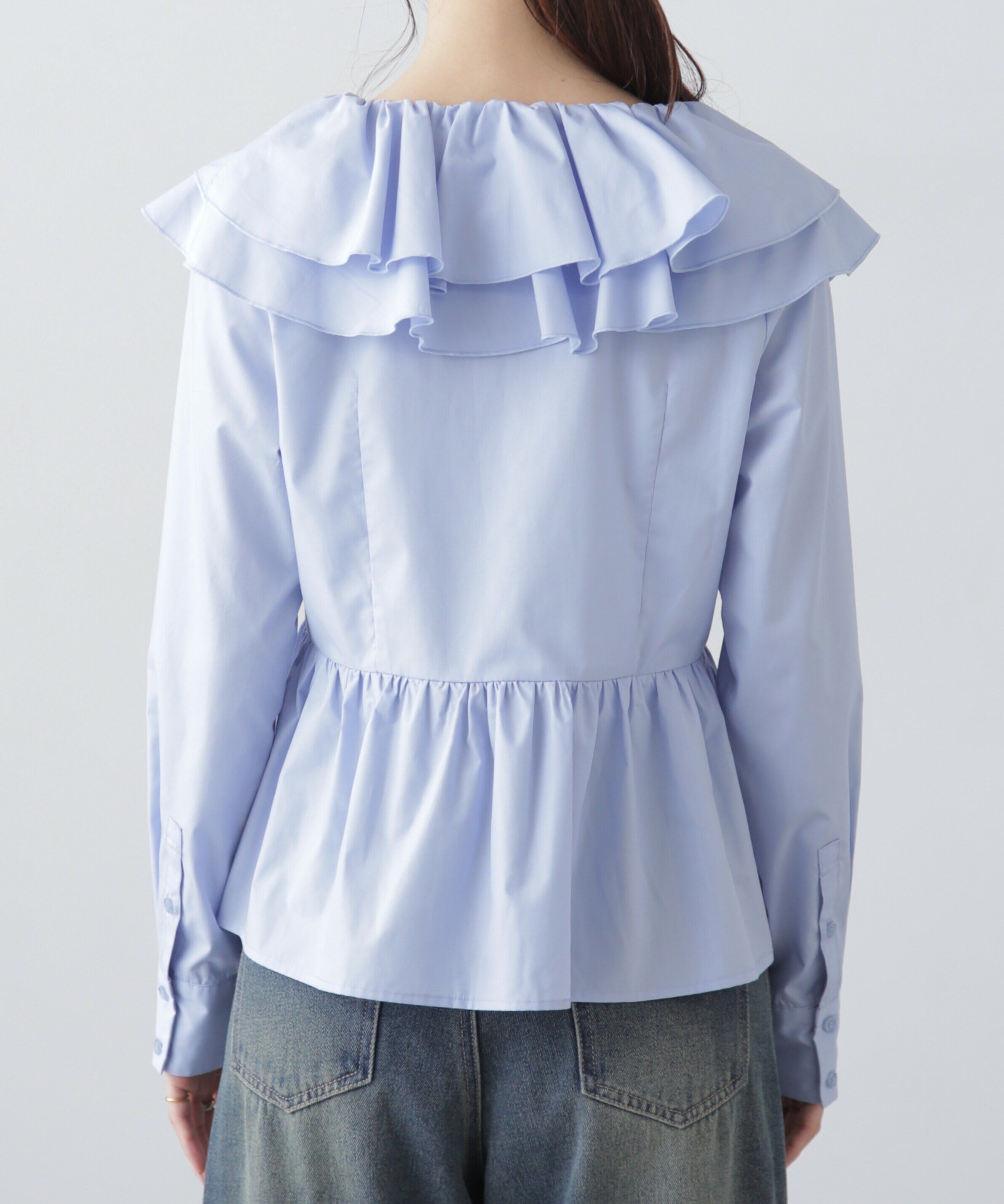  「フリル襟ペプラムシャツ」|シャツ・ブラウス|