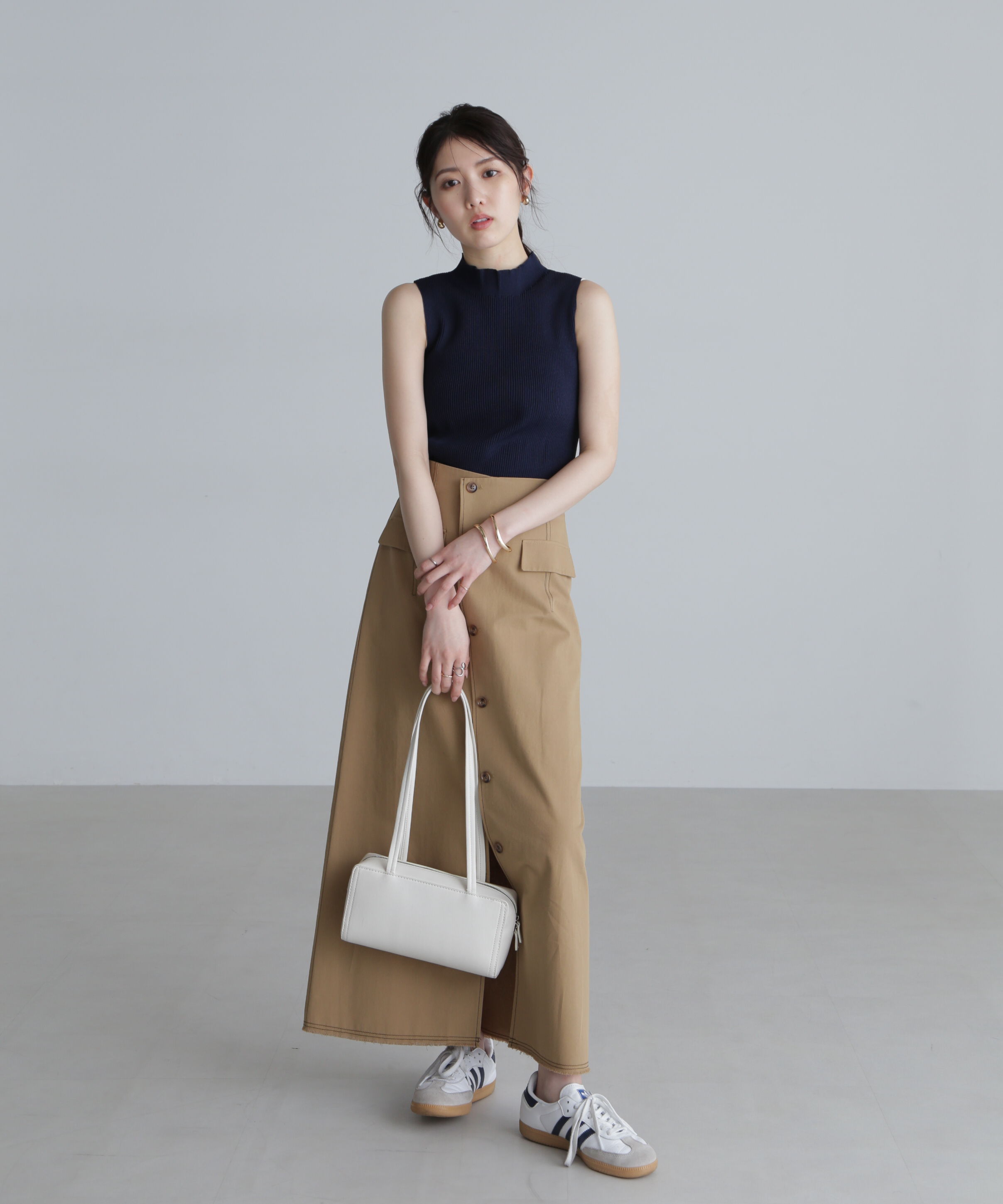  「〈洗える〉マシンウォッシャブルノースリーブニット」|ニット・セーター|