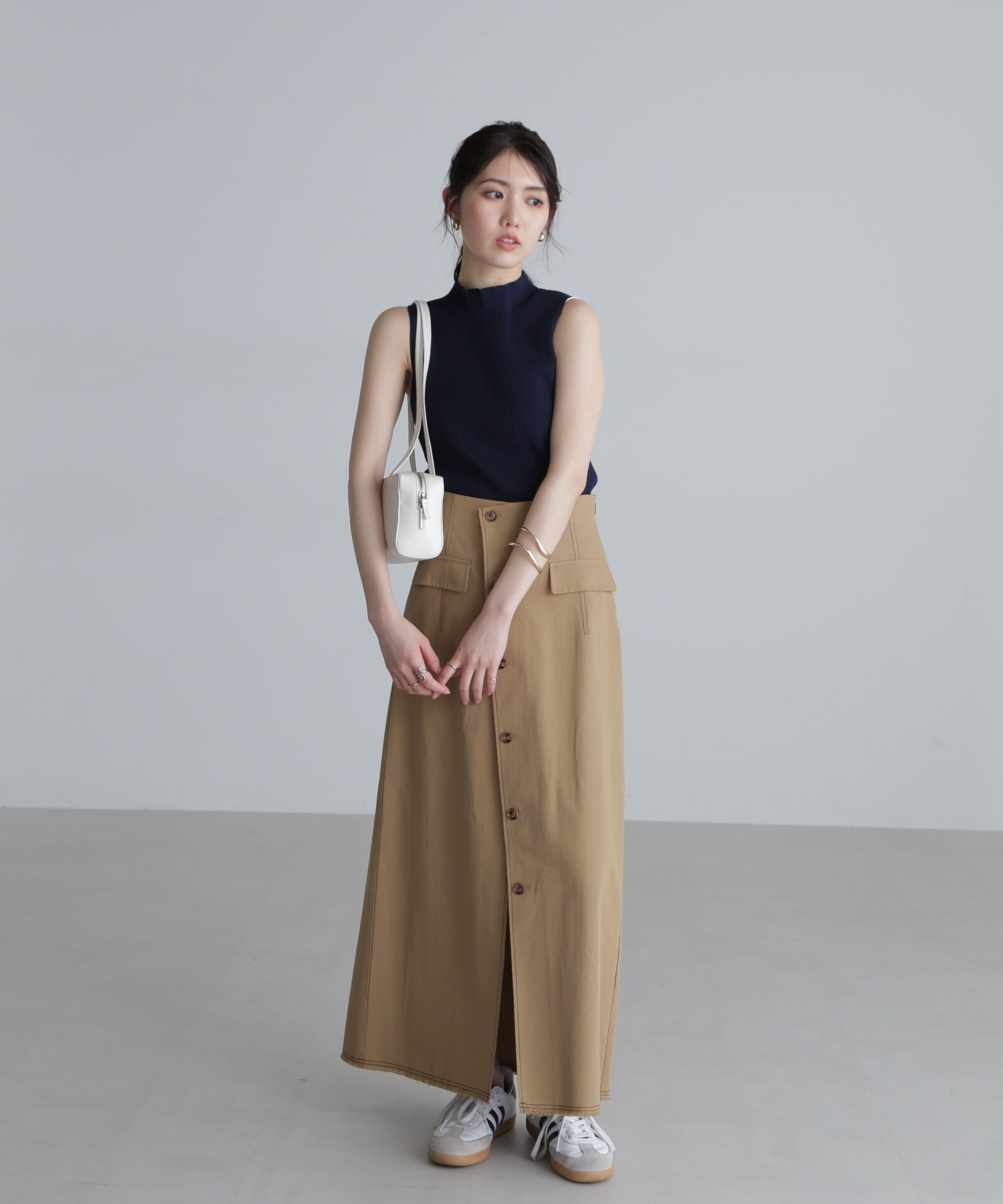  「〈洗える〉マシンウォッシャブルノースリーブニット」|ニット・セーター|