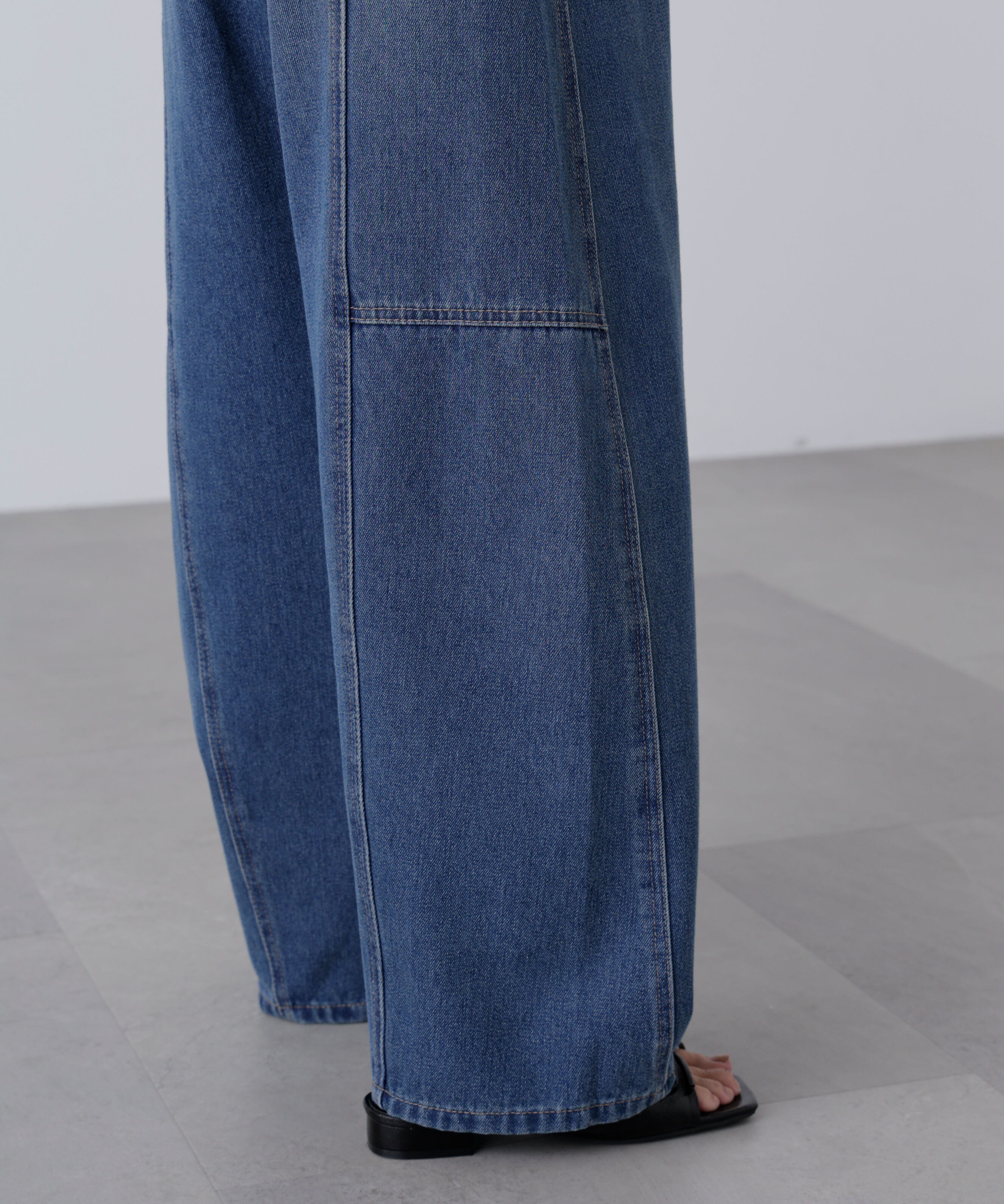  「[低身長サイズ/Sシリーズ]アシメベルトコクーンデニムパンツ」|その他|