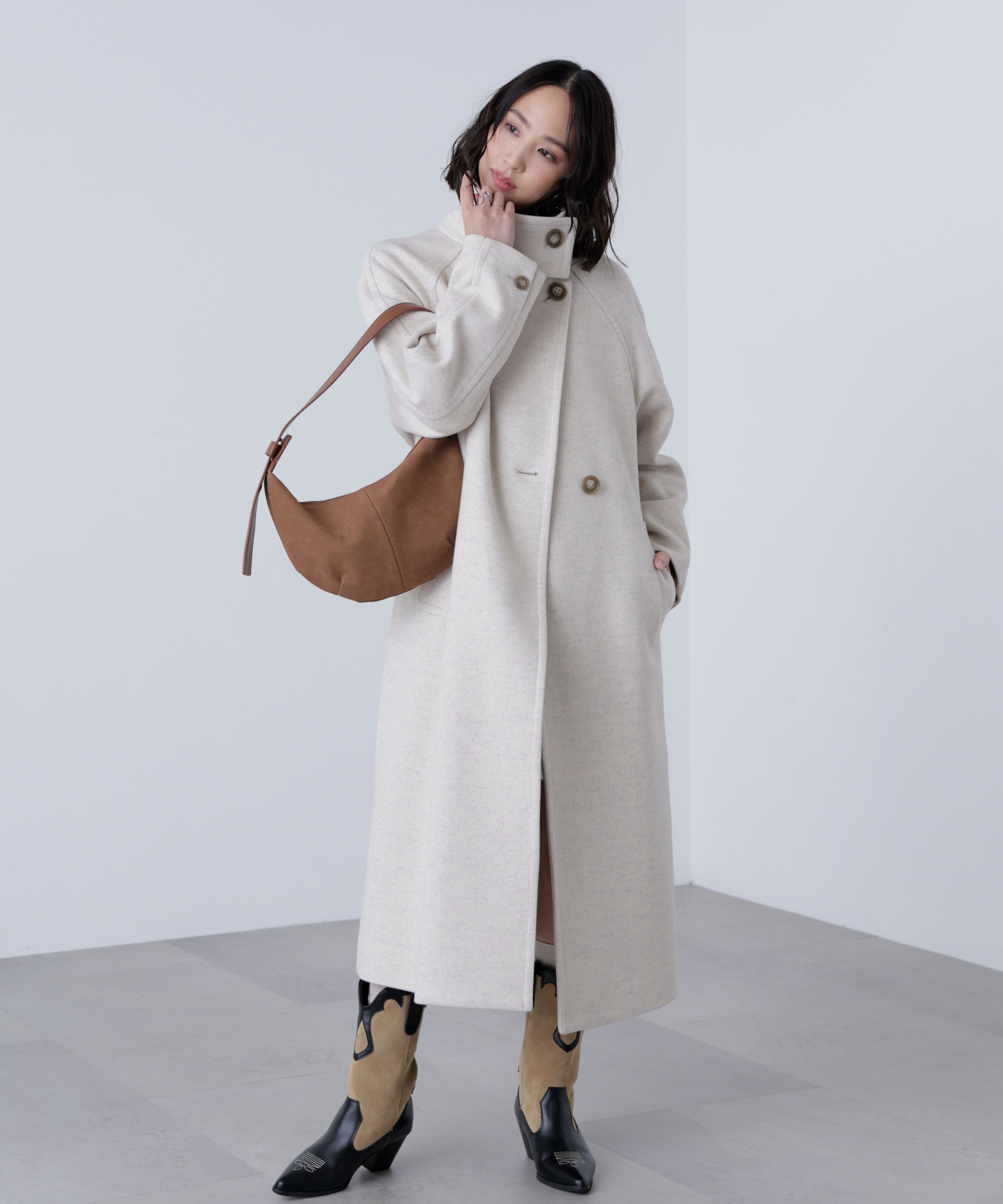  「[累計販売5000枚！選べる4色]スタンドカラーメルトンロングコート」|その他|