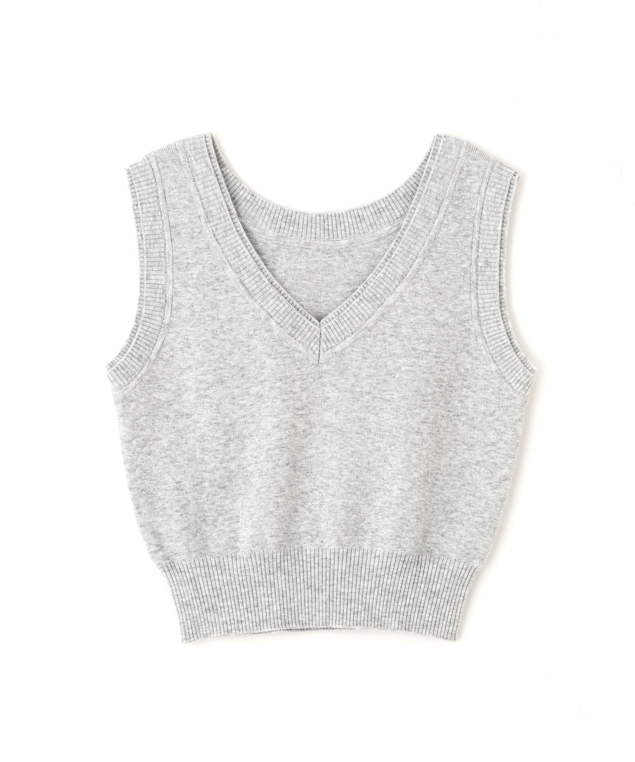  「レイヤードネック前後2WAYニットベスト」|ニット・セーター|