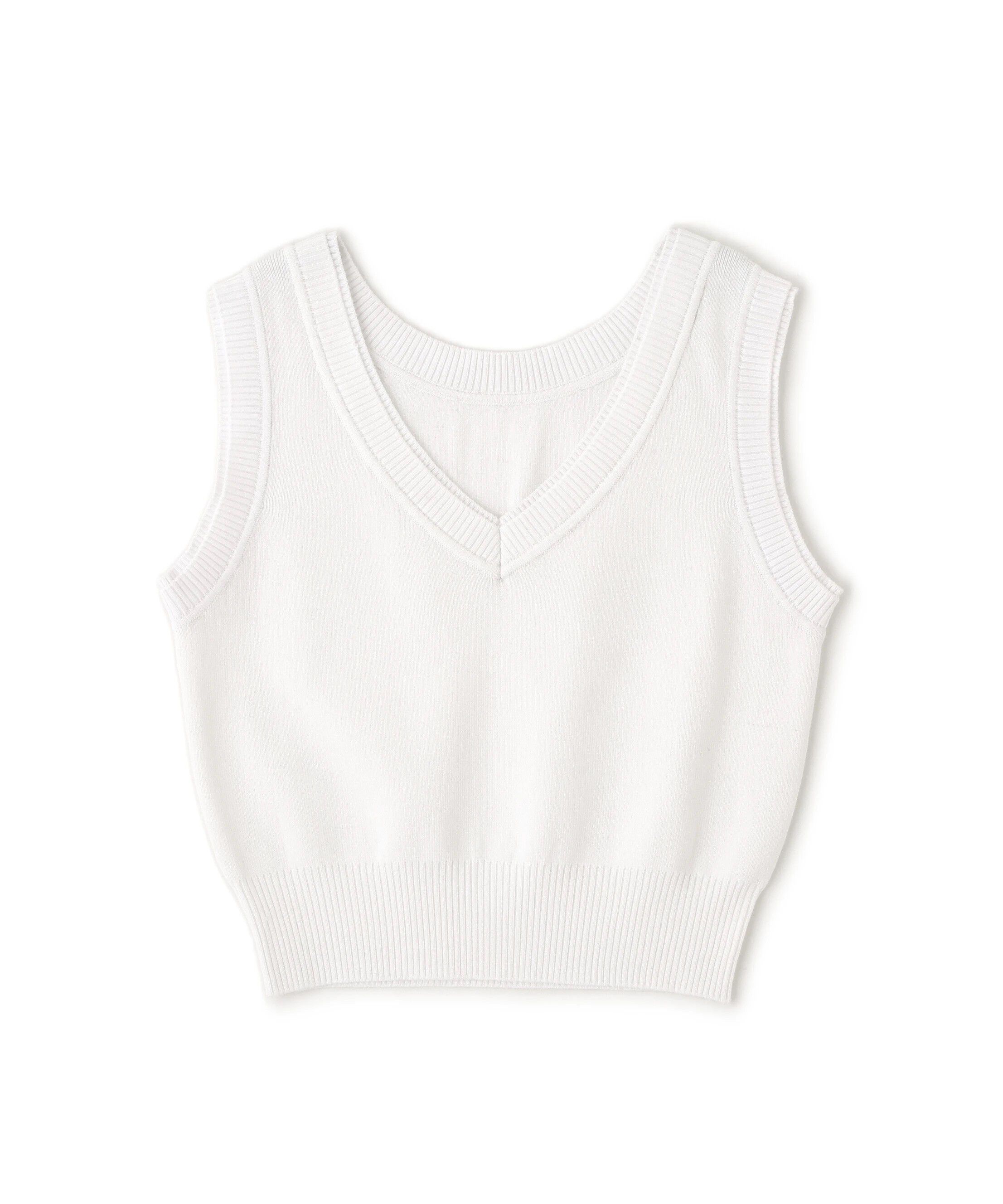  「レイヤードネック前後2WAYニットベスト」|ニット・セーター|