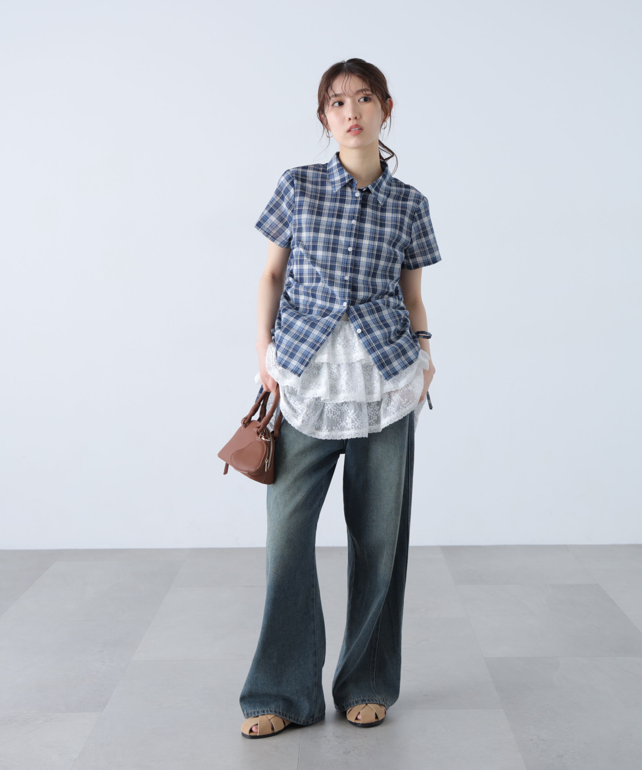  「ドロストチェックシャツ」|シャツ・ブラウス|