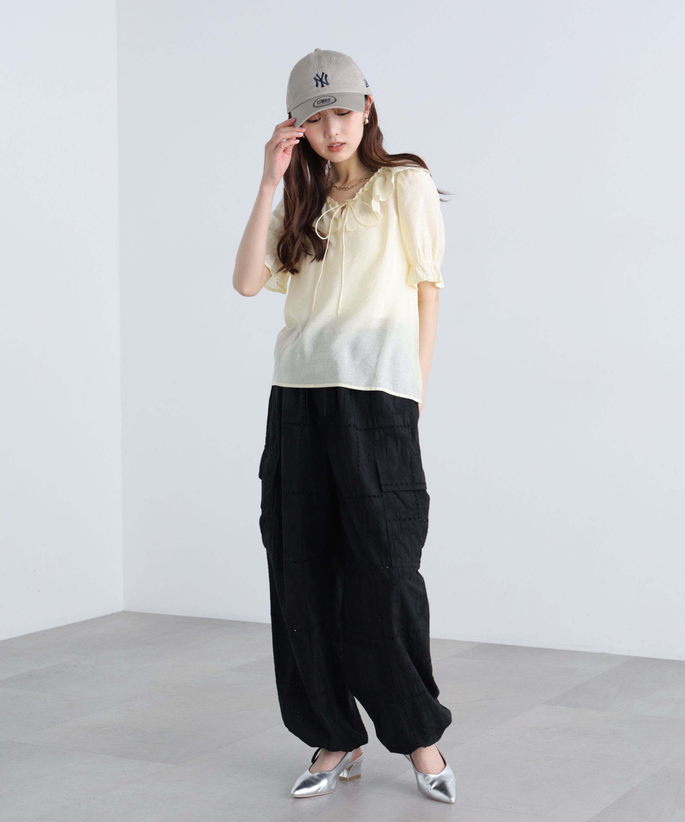  「シアーフリル半袖ブラウス」|シャツ・ブラウス|