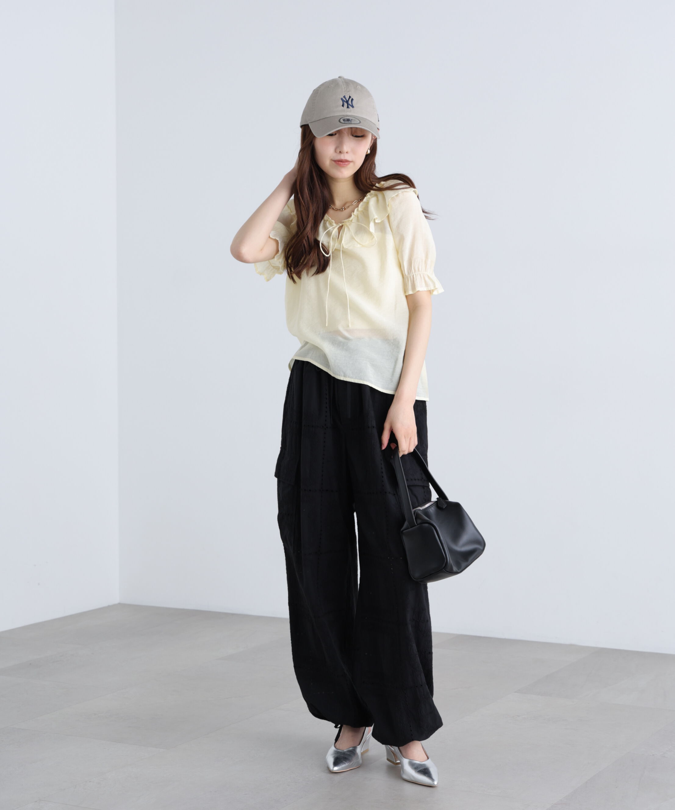  「シアーフリル半袖ブラウス」|シャツ・ブラウス|