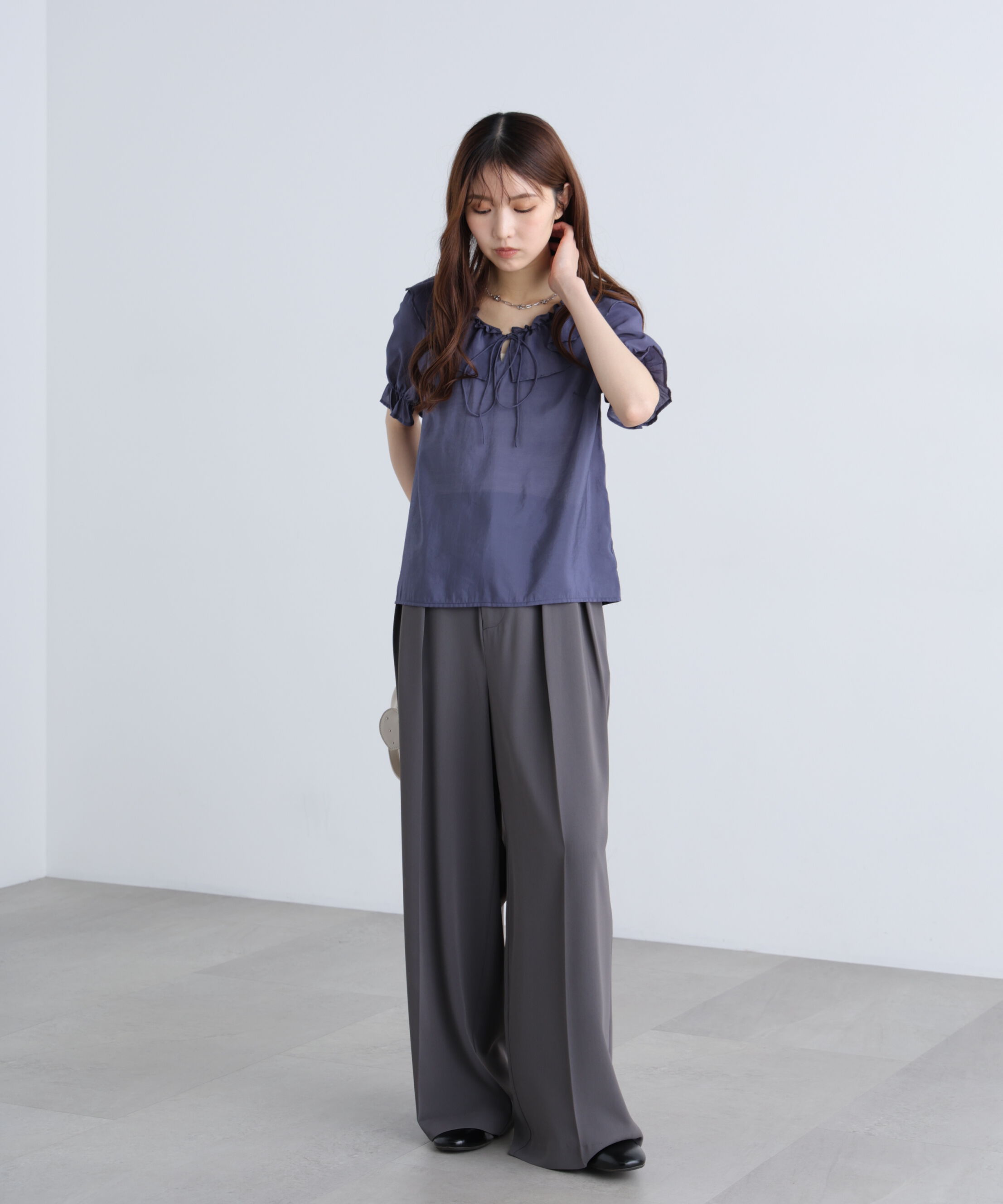  「シアーフリル半袖ブラウス」|シャツ・ブラウス|