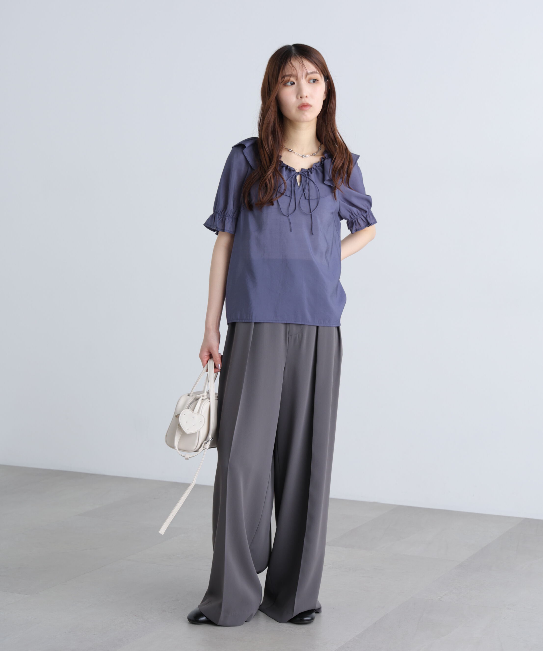  「シアーフリル半袖ブラウス」|シャツ・ブラウス|