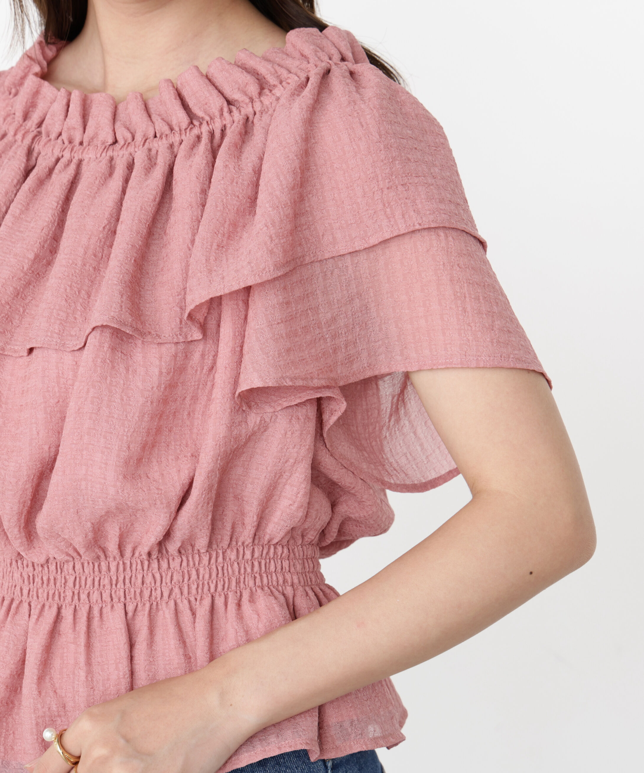 PROPORTION BODY DRESSING「＜ウォッシャブル＞2wayギャザーペプラムブラウス」|シャツ・ブラウス|