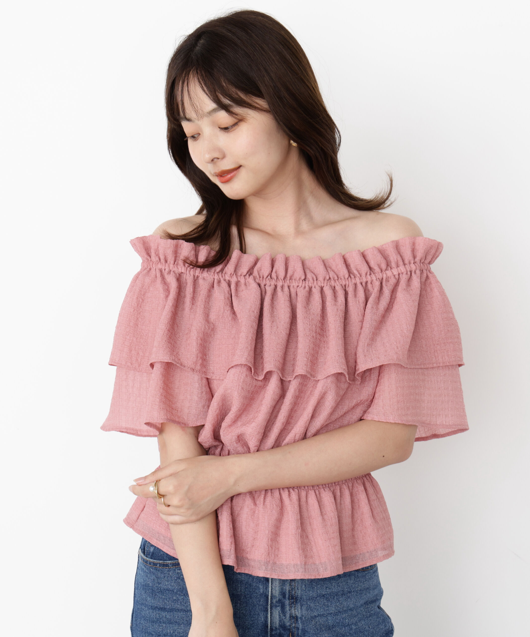 PROPORTION BODY DRESSING「＜ウォッシャブル＞2wayギャザーペプラムブラウス」|シャツ・ブラウス|