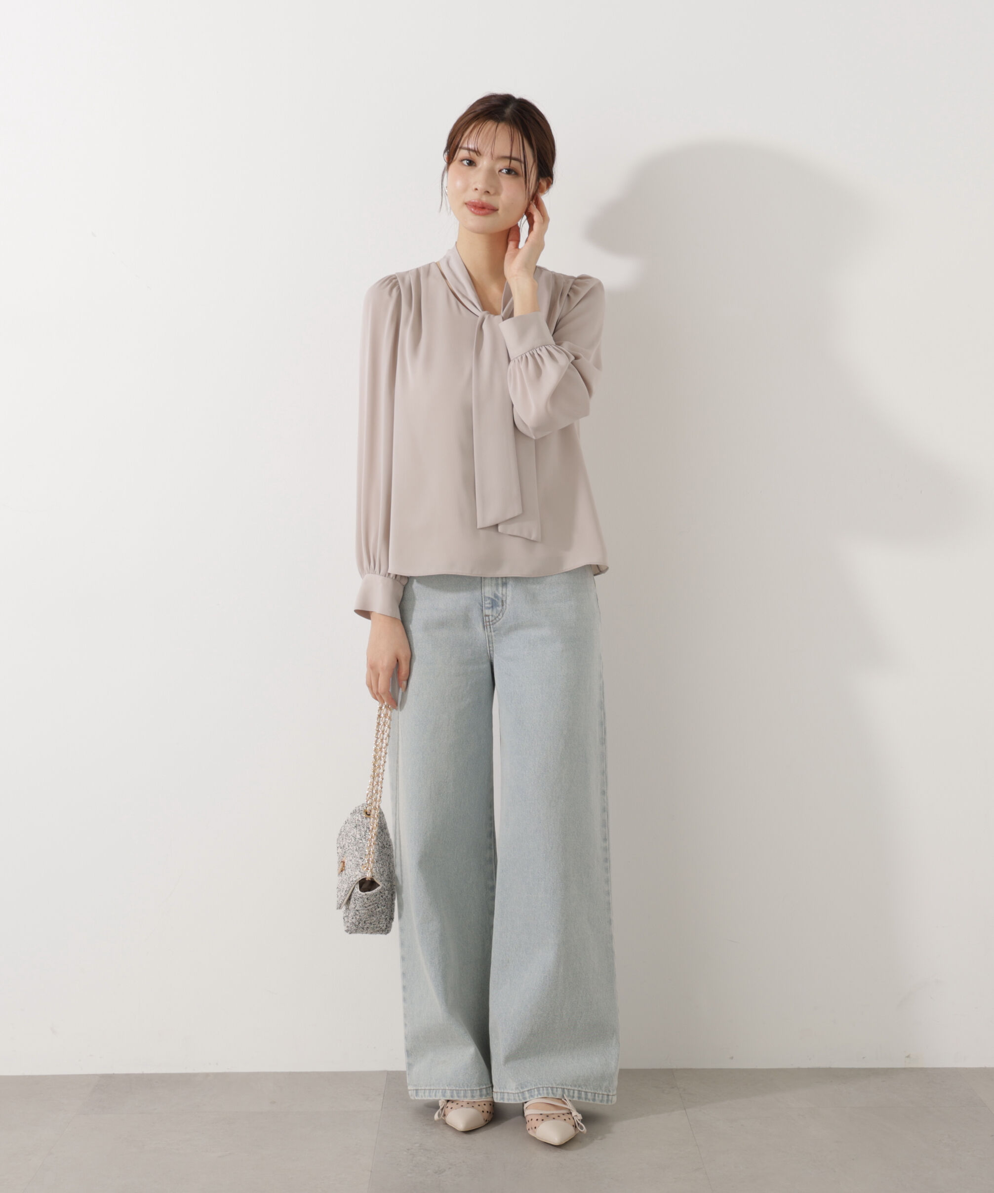 PROPORTION BODY DRESSING「＜ウォッシャブル＞2wayリボンタック付きブラウス」|シャツ・ブラウス|