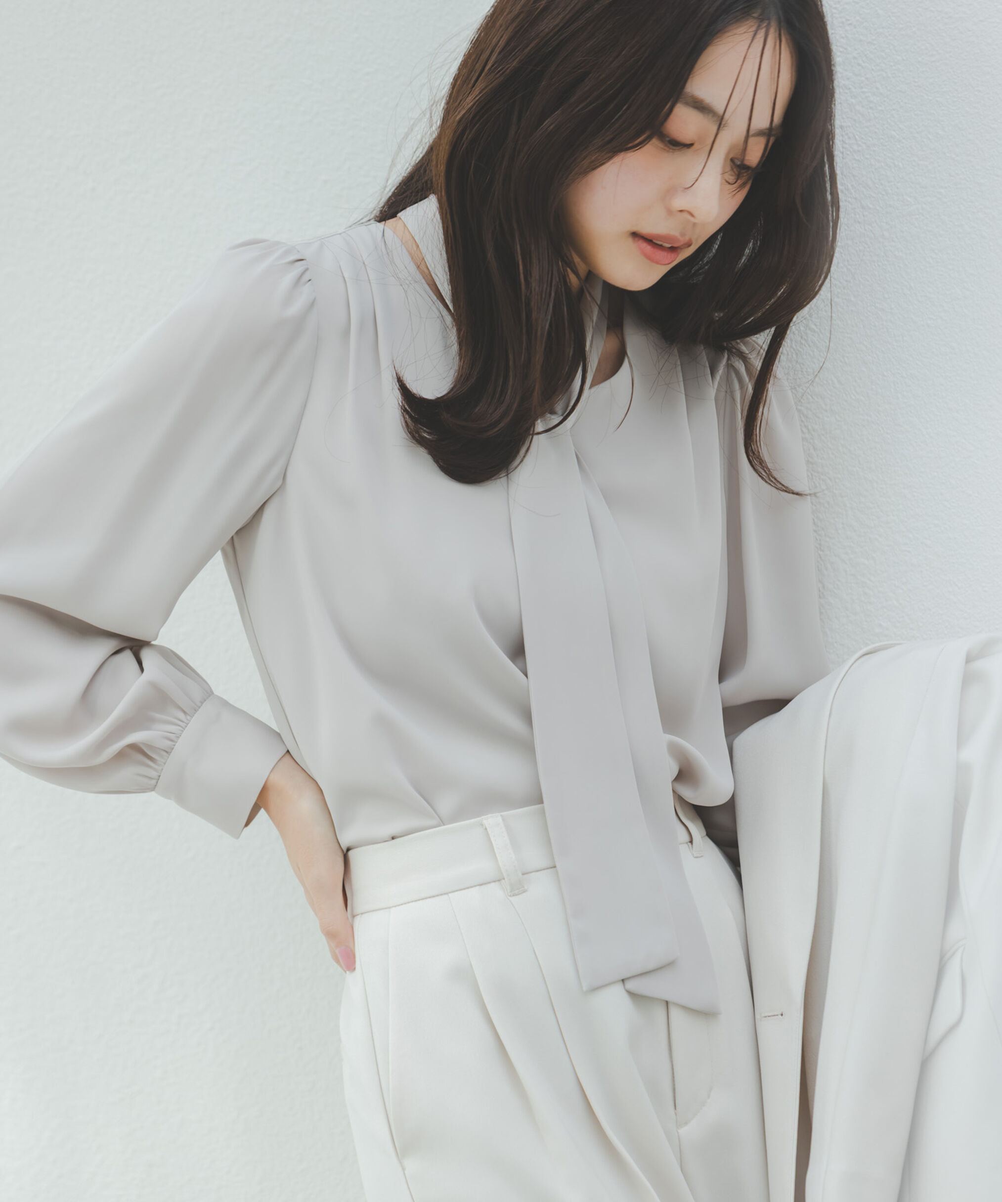 PROPORTION BODY DRESSING「＜ウォッシャブル＞2wayリボンタック付きブラウス」|シャツ・ブラウス|