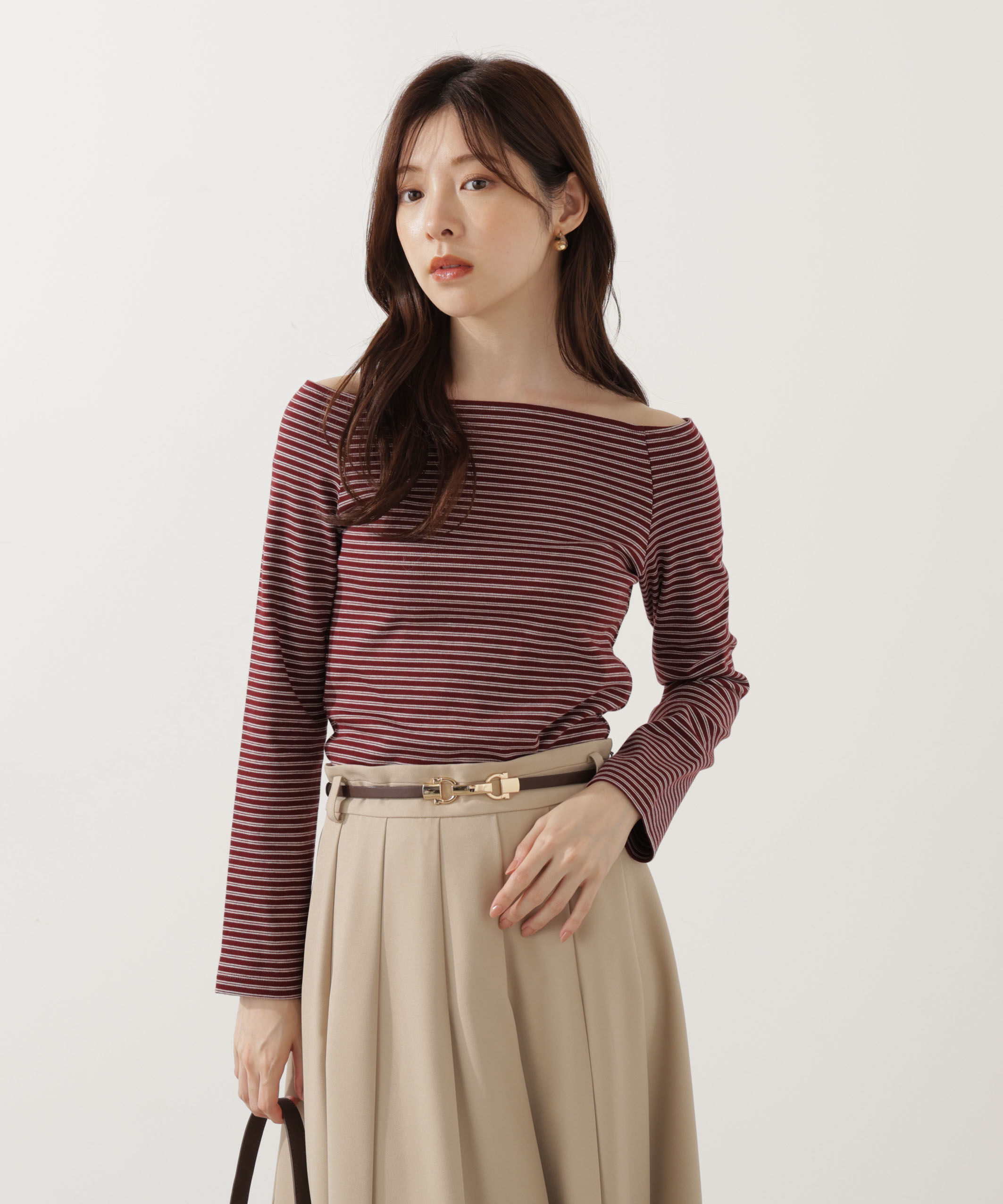 PROPORTION BODY DRESSING「＜ハンドウォッシャブル＞オフショルカットソー」|Tシャツ・カットソー|