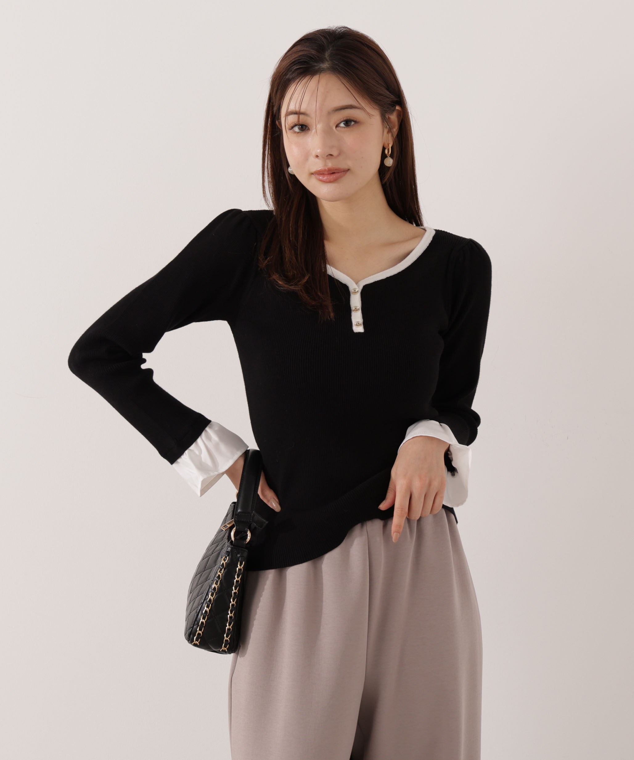 PROPORTION BODY DRESSING「異素材スリーブニット 25AW」|ニット・セーター|