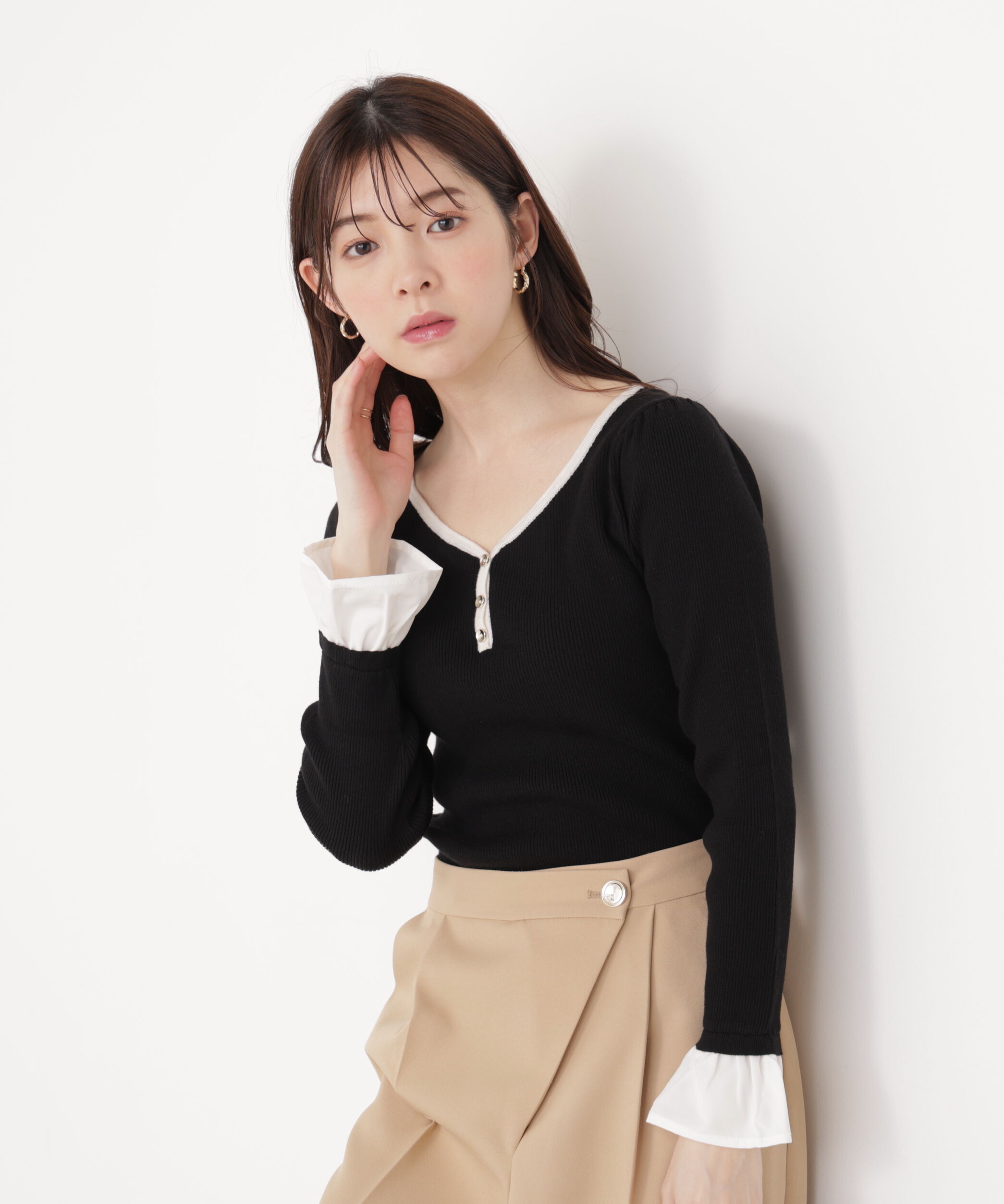 PROPORTION BODY DRESSING「異素材スリーブニット 25AW」|ニット・セーター|