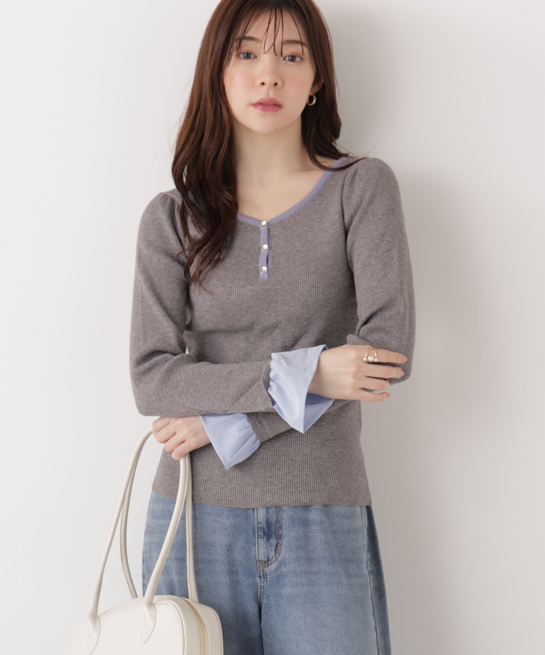 PROPORTION BODY DRESSING「異素材スリーブニット 25AW」|ニット・セーター|