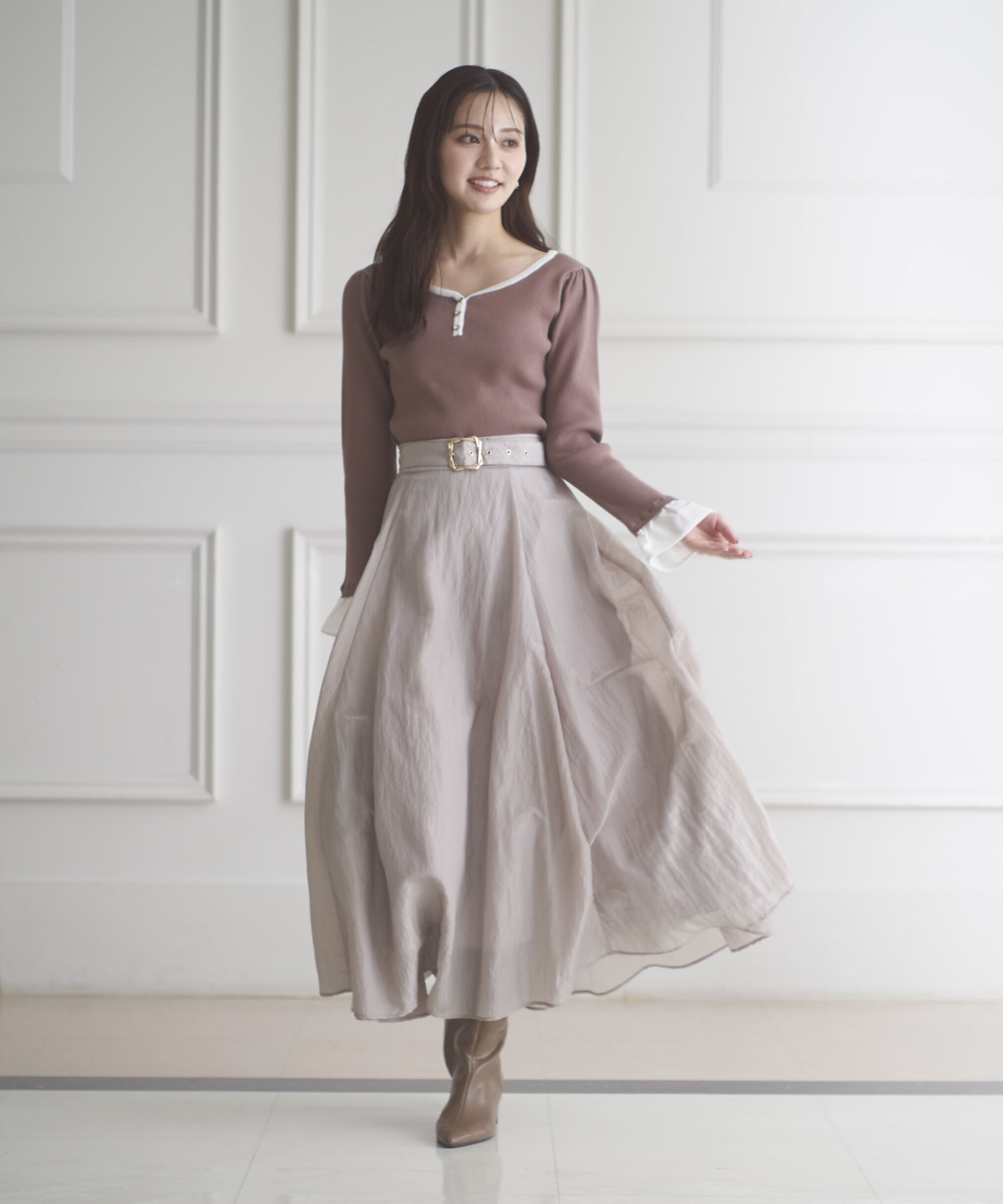 PROPORTION BODY DRESSING「異素材スリーブニット 25AW」|ニット・セーター|