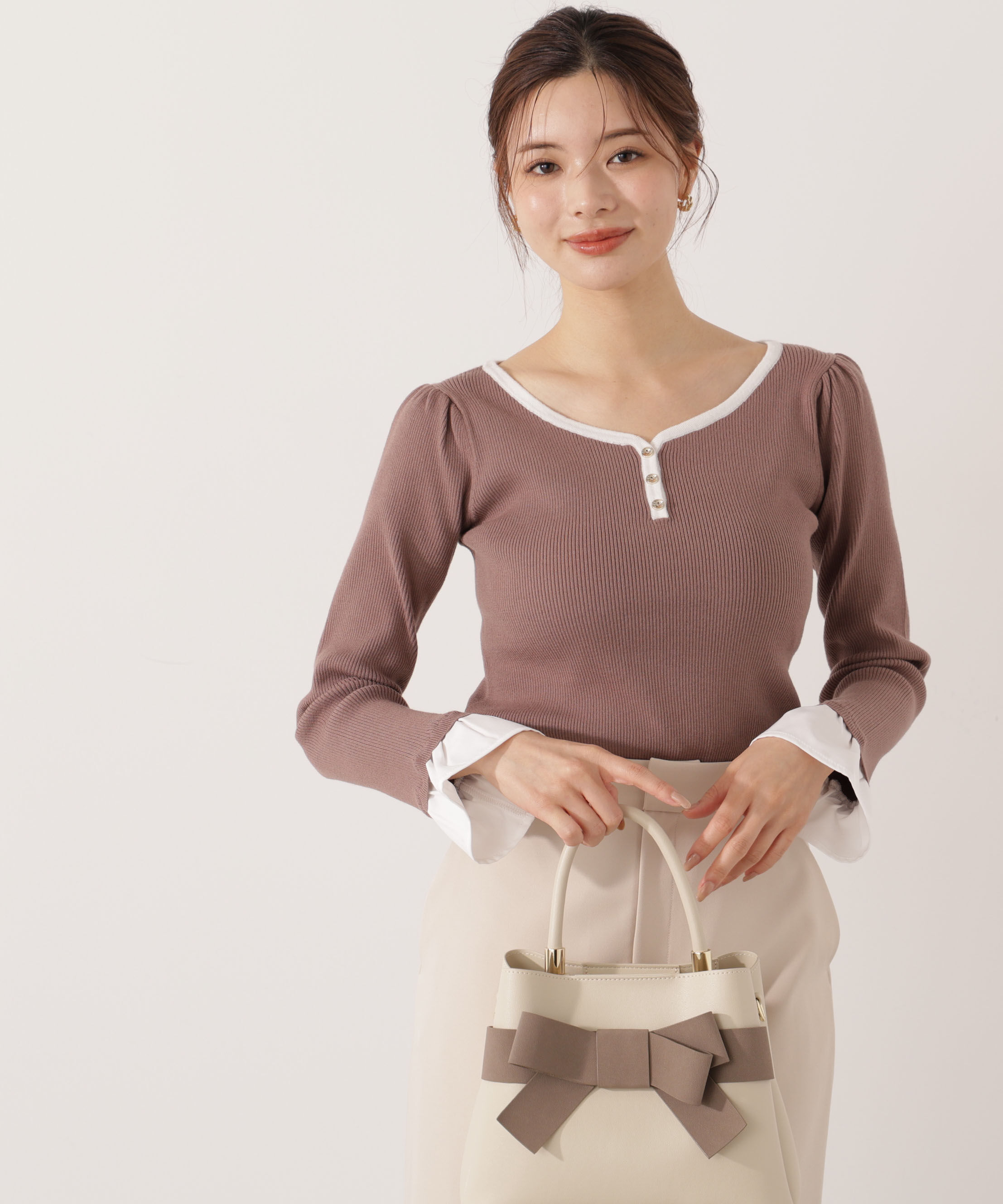 PROPORTION BODY DRESSING「異素材スリーブニット 25AW」|ニット・セーター|