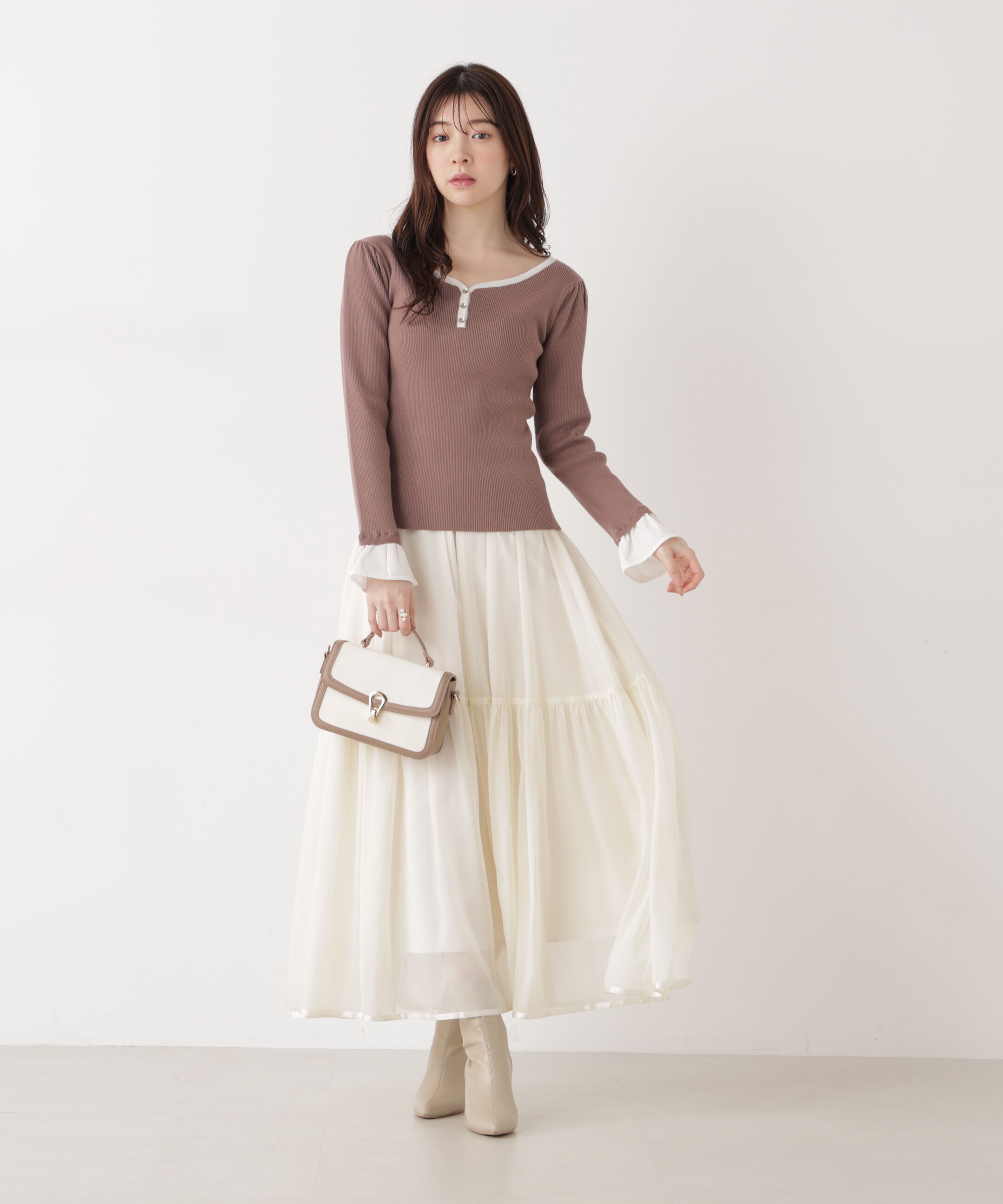 PROPORTION BODY DRESSING「異素材スリーブニット 25AW」|ニット・セーター|