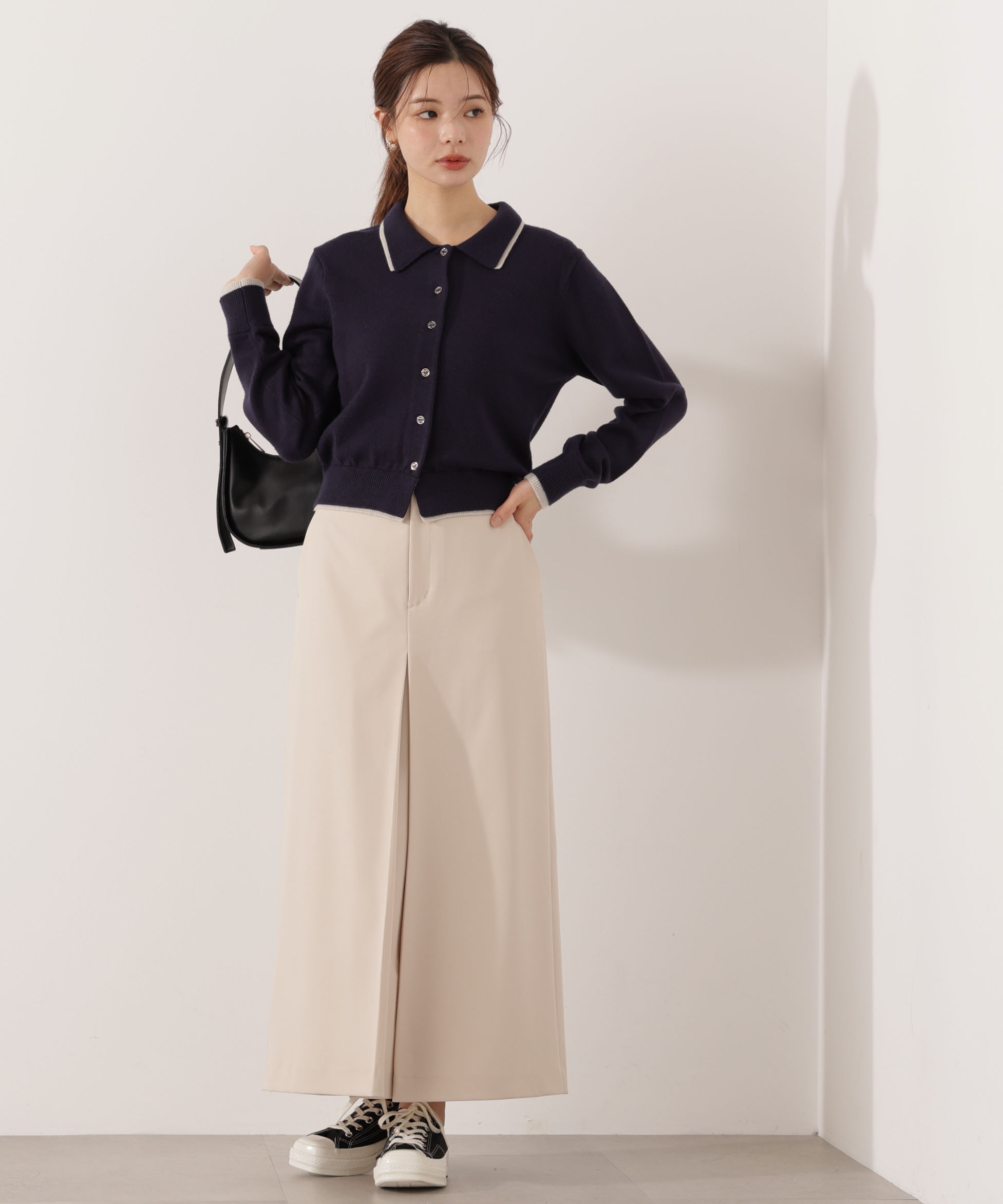 PROPORTION BODY DRESSING「＜ウォッシャブル＞ポロレイヤード風ニット」|カーディガン|