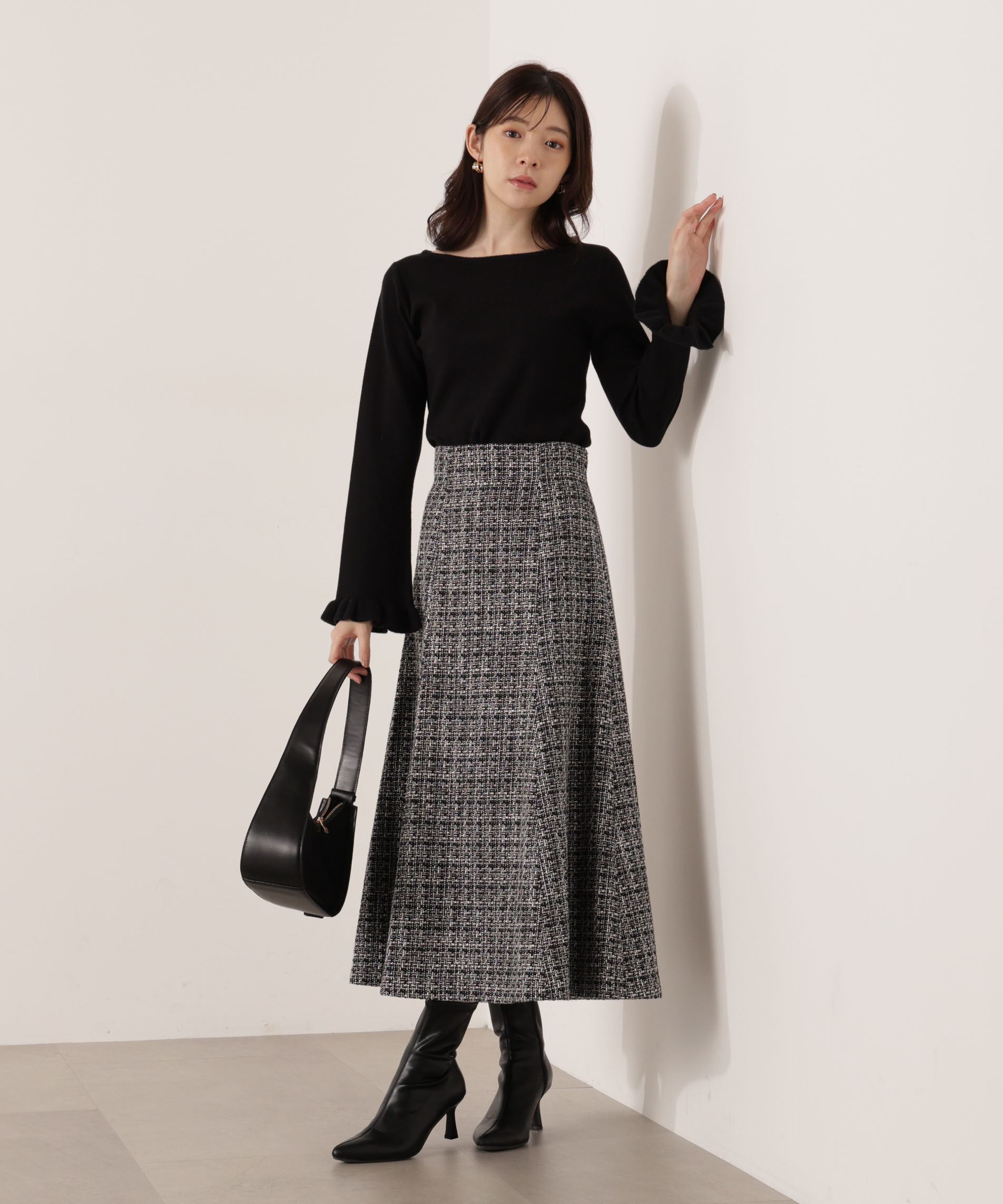 PROPORTION BODY DRESSING「ミックスツイードフレアスカート 25AW」|スカート|