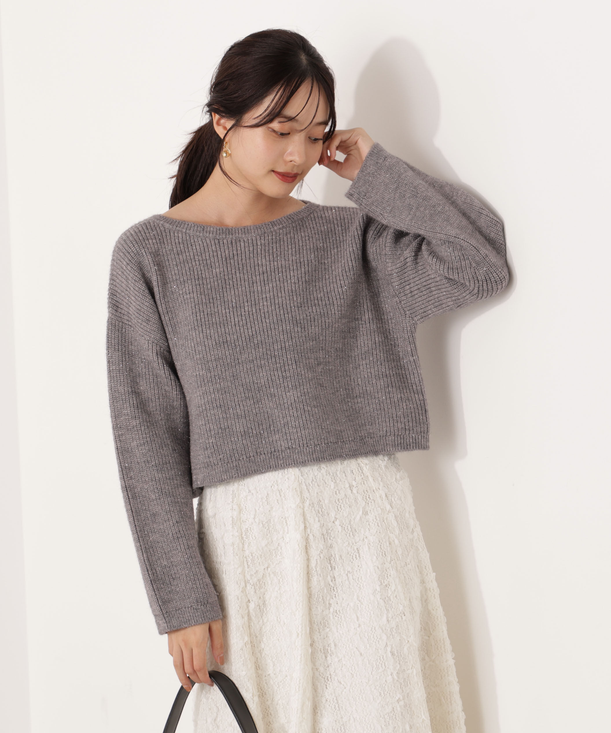 PROPORTION BODY DRESSING「アンジェリーナボックスニット  25AW 」|ニット・セーター|トップグレー1