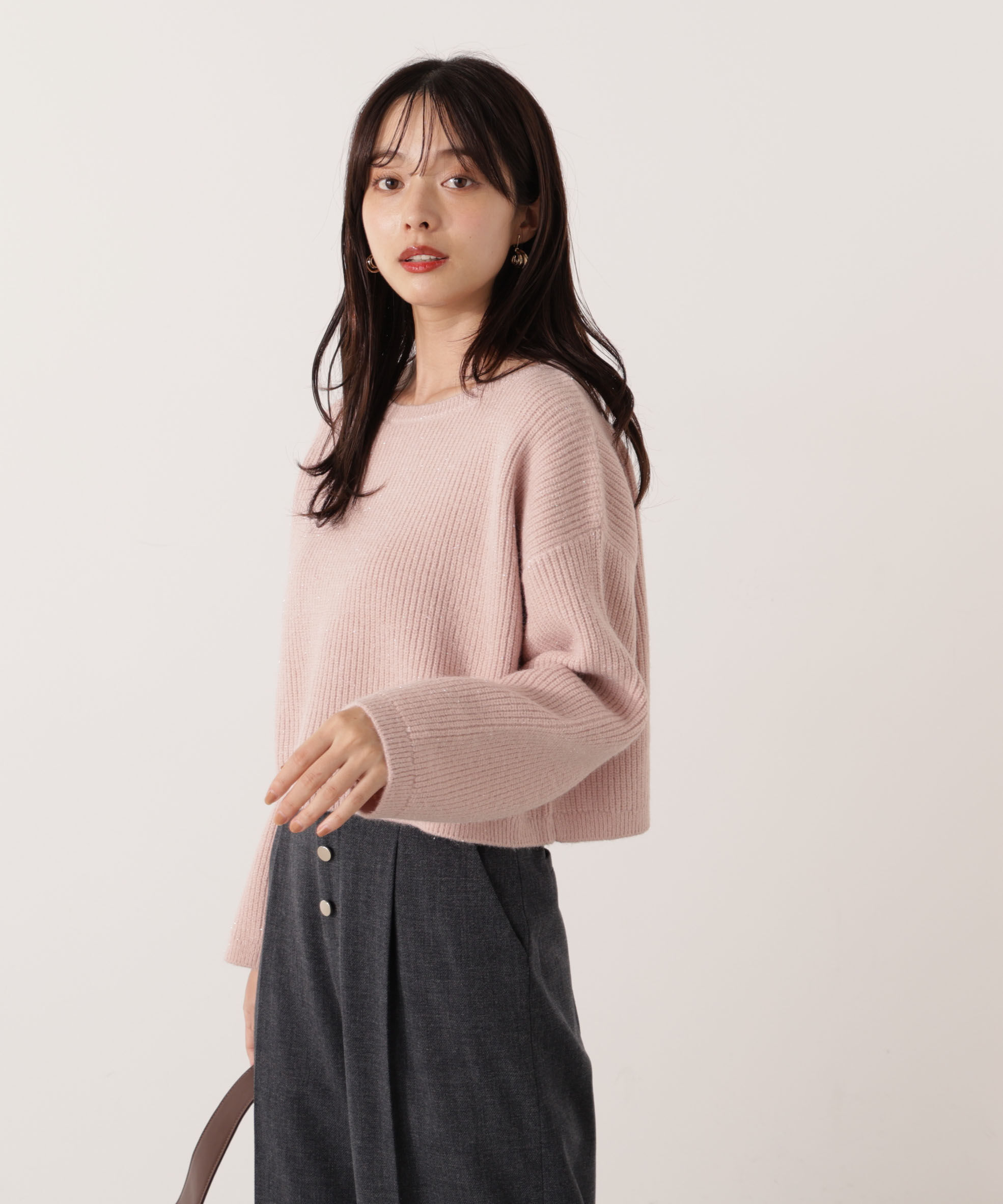 PROPORTION BODY DRESSING「アンジェリーナボックスニット  25AW 」|ニット・セーター|ピンク