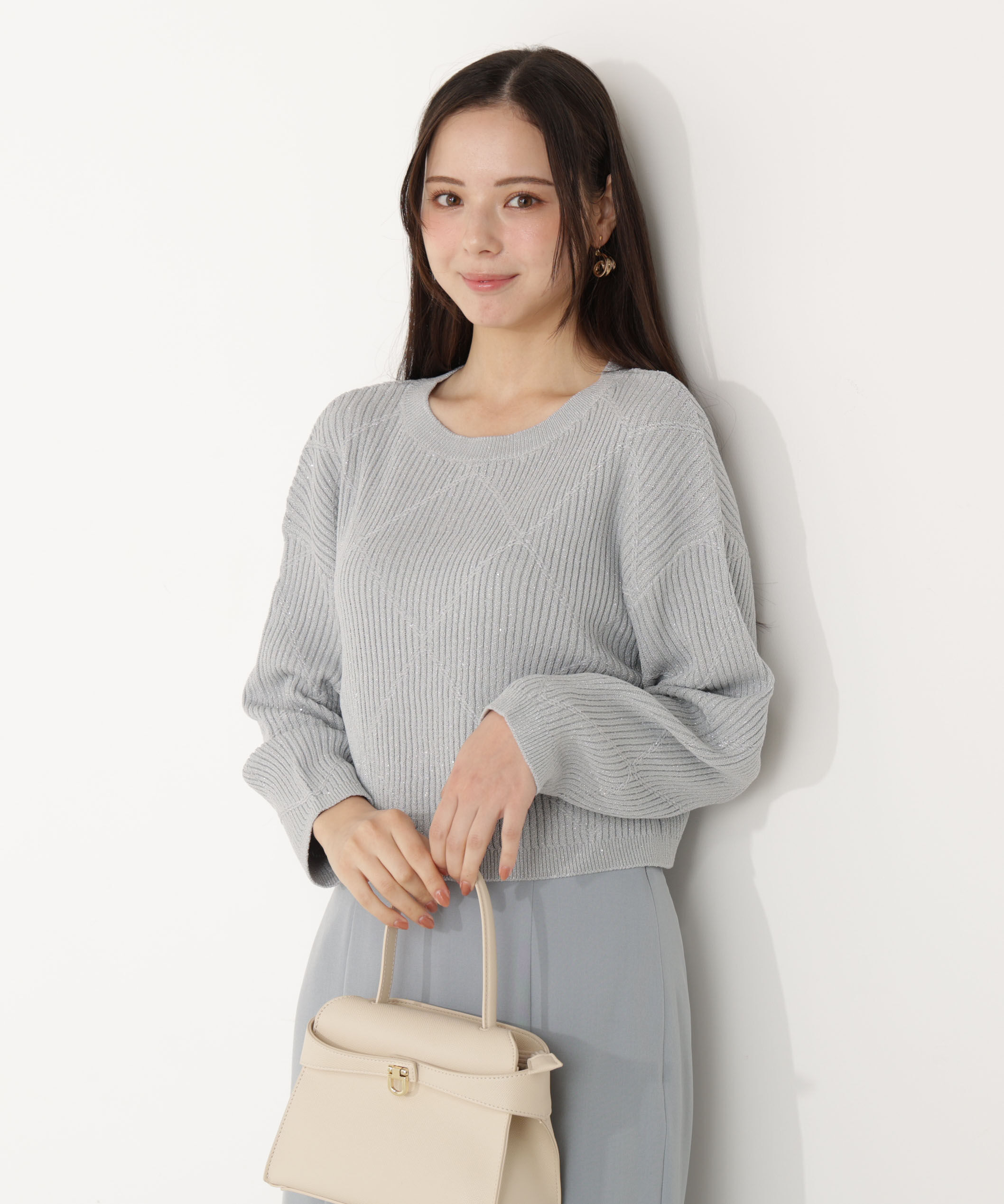 PROPORTION BODY DRESSING「ラメ入りアイレットボクシーニット」|ニット・セーター|