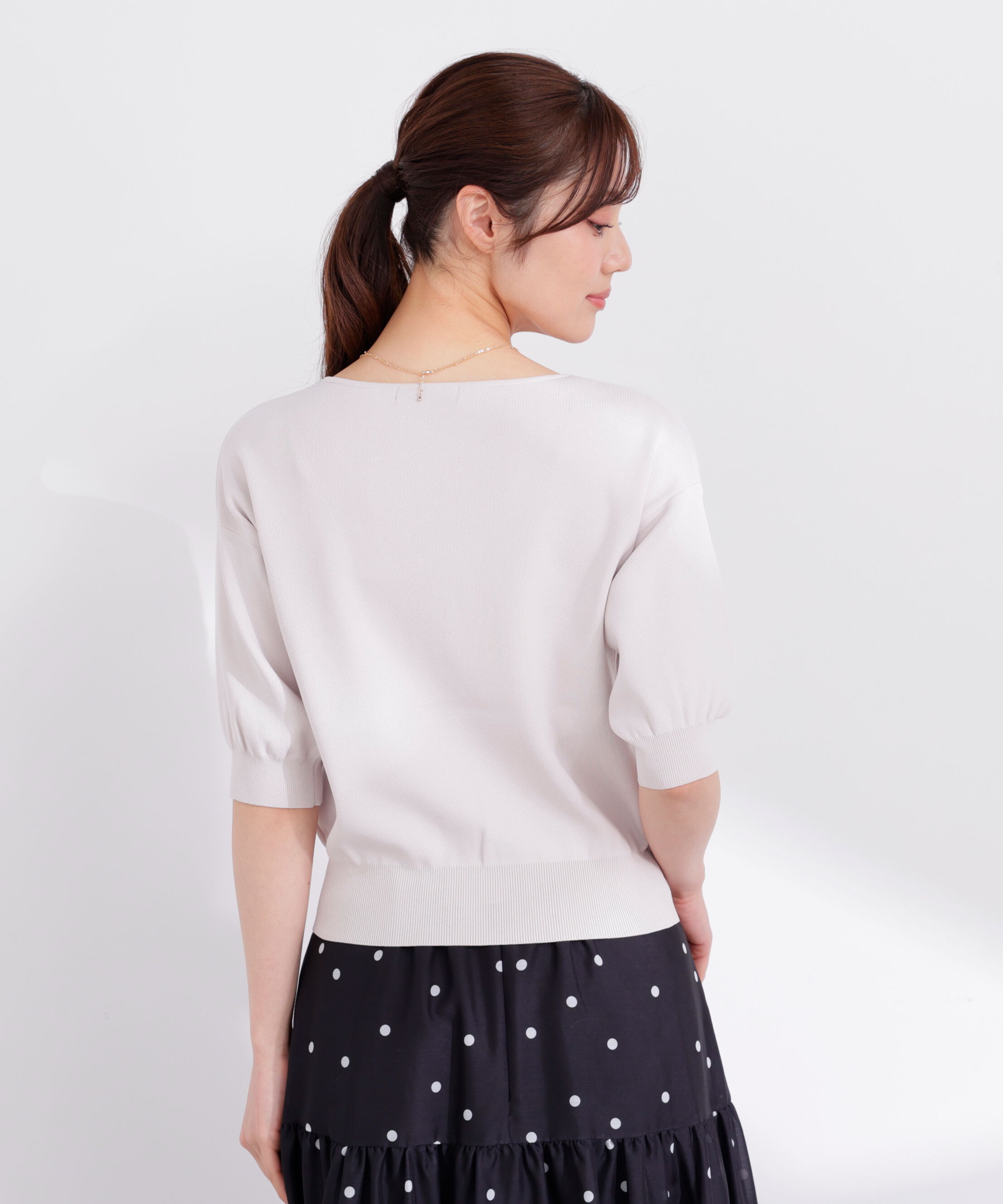 PROPORTION BODY DRESSING「5分袖ハートカットドルマンニット 26SS」|ニット・セーター|