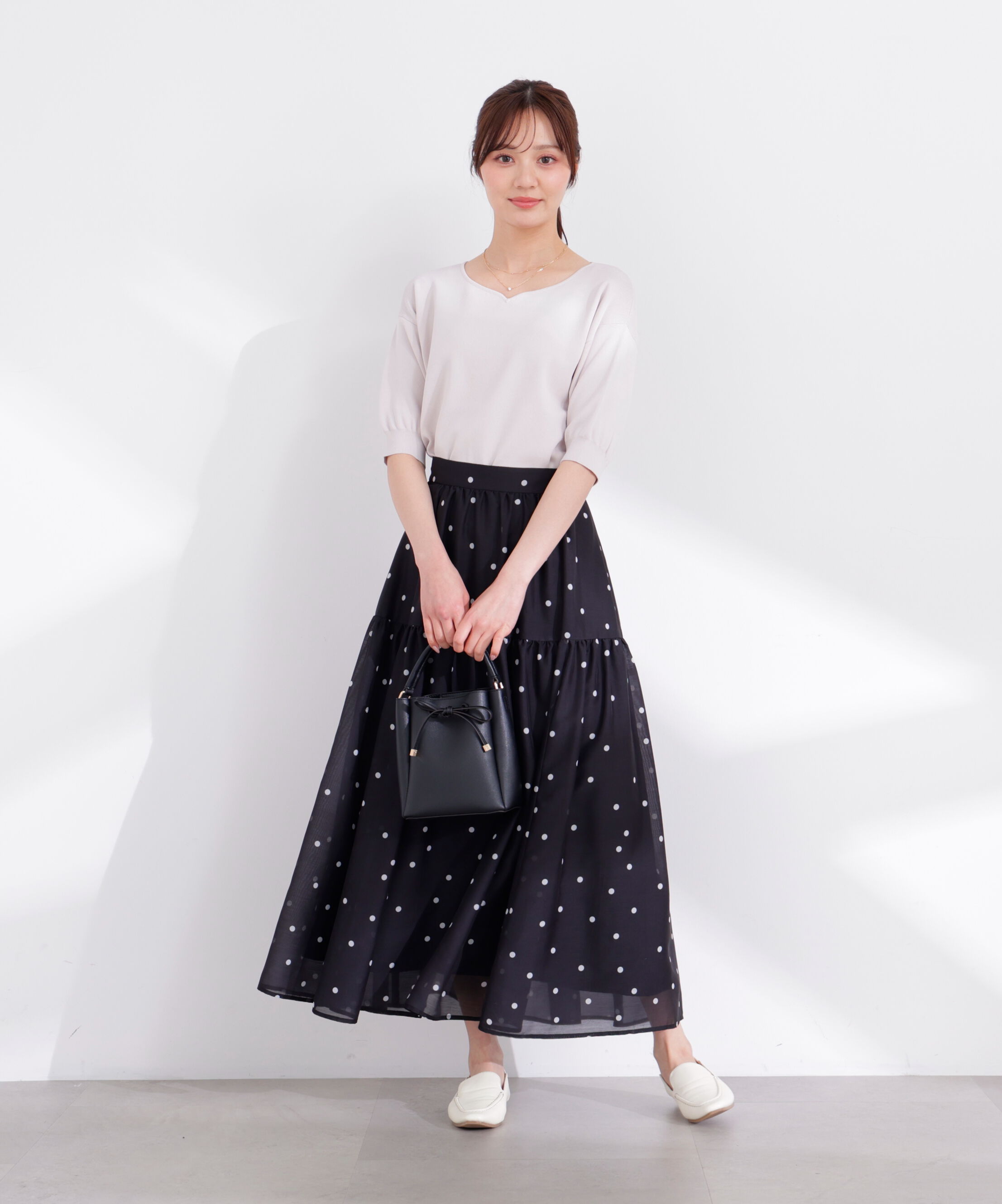 PROPORTION BODY DRESSING「5分袖ハートカットドルマンニット 26SS」|ニット・セーター|