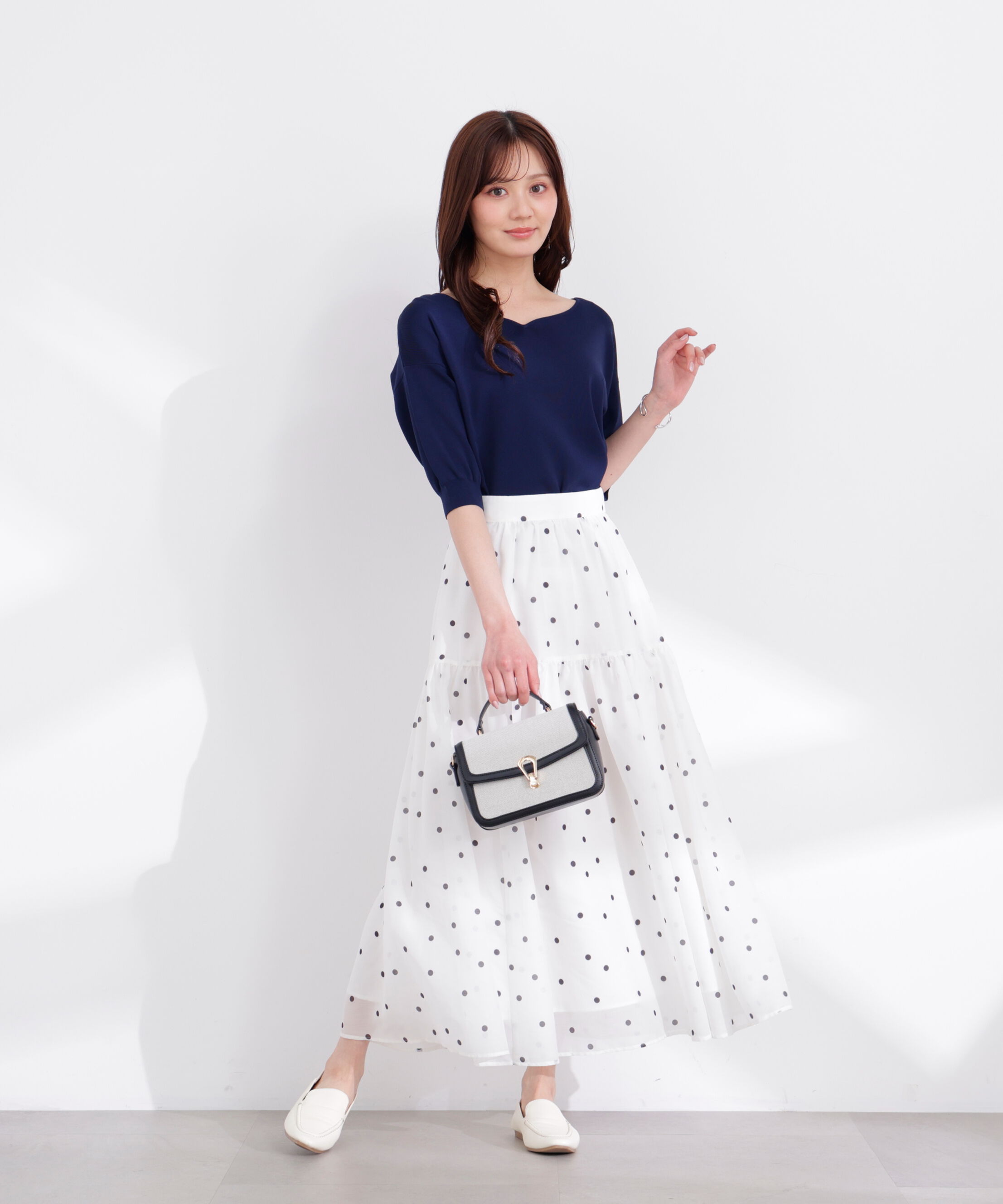 PROPORTION BODY DRESSING「5分袖ハートカットドルマンニット 26SS」|ニット・セーター|