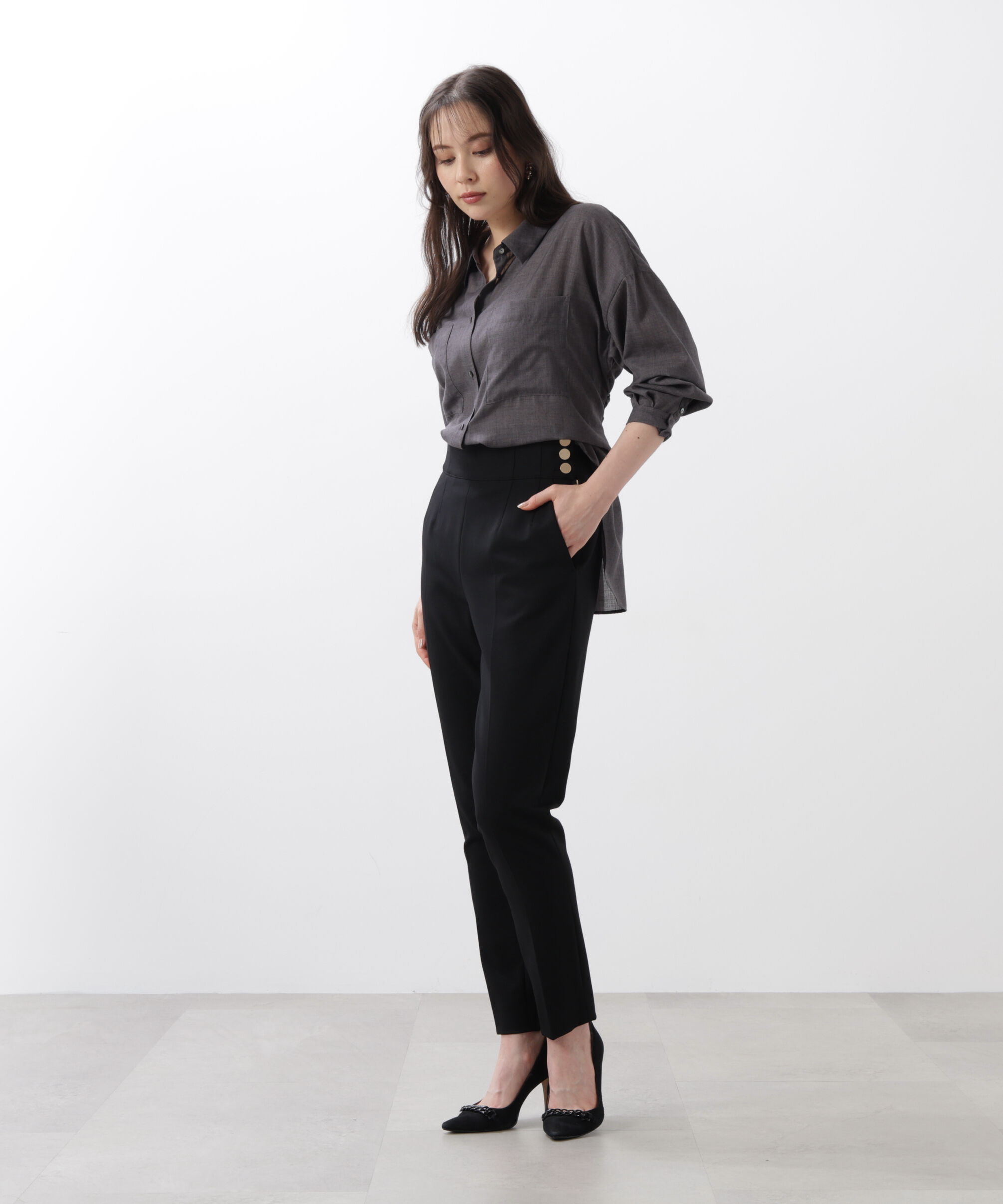  「◆バックレースアップシャツ」|シャツ・ブラウス|