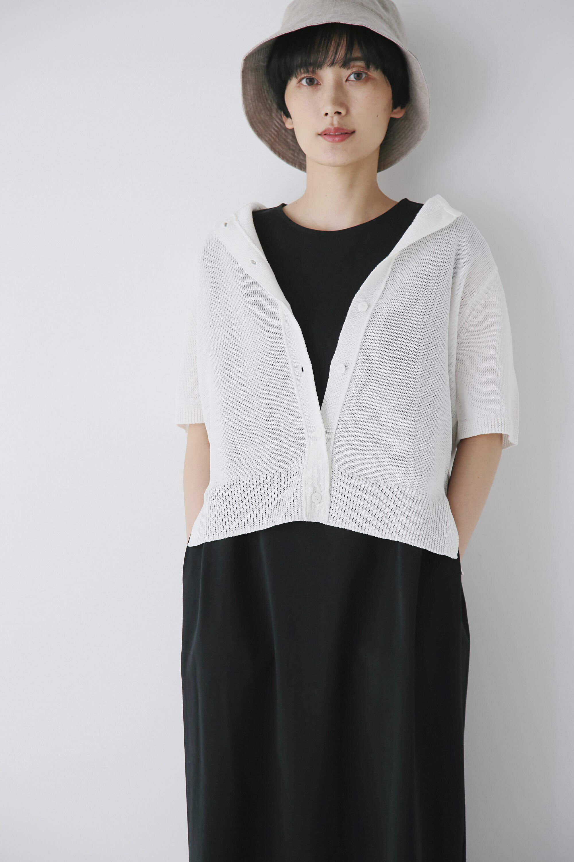  「◆ミドルゲージギマカーディガン」|ニット・セーター|ホワイト