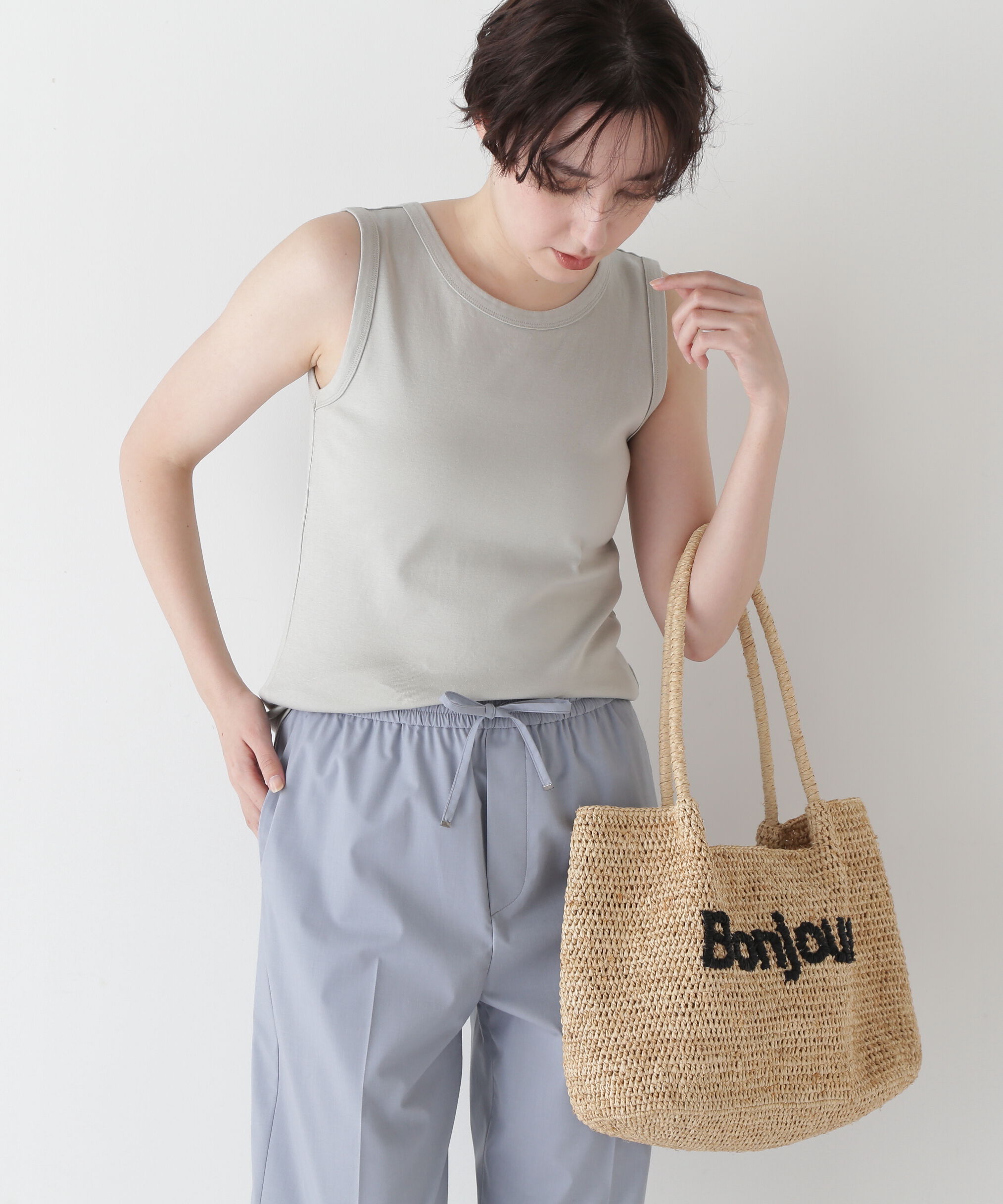  「オーガニックコットンタンクトップ」|Tシャツ・カットソー|セージ