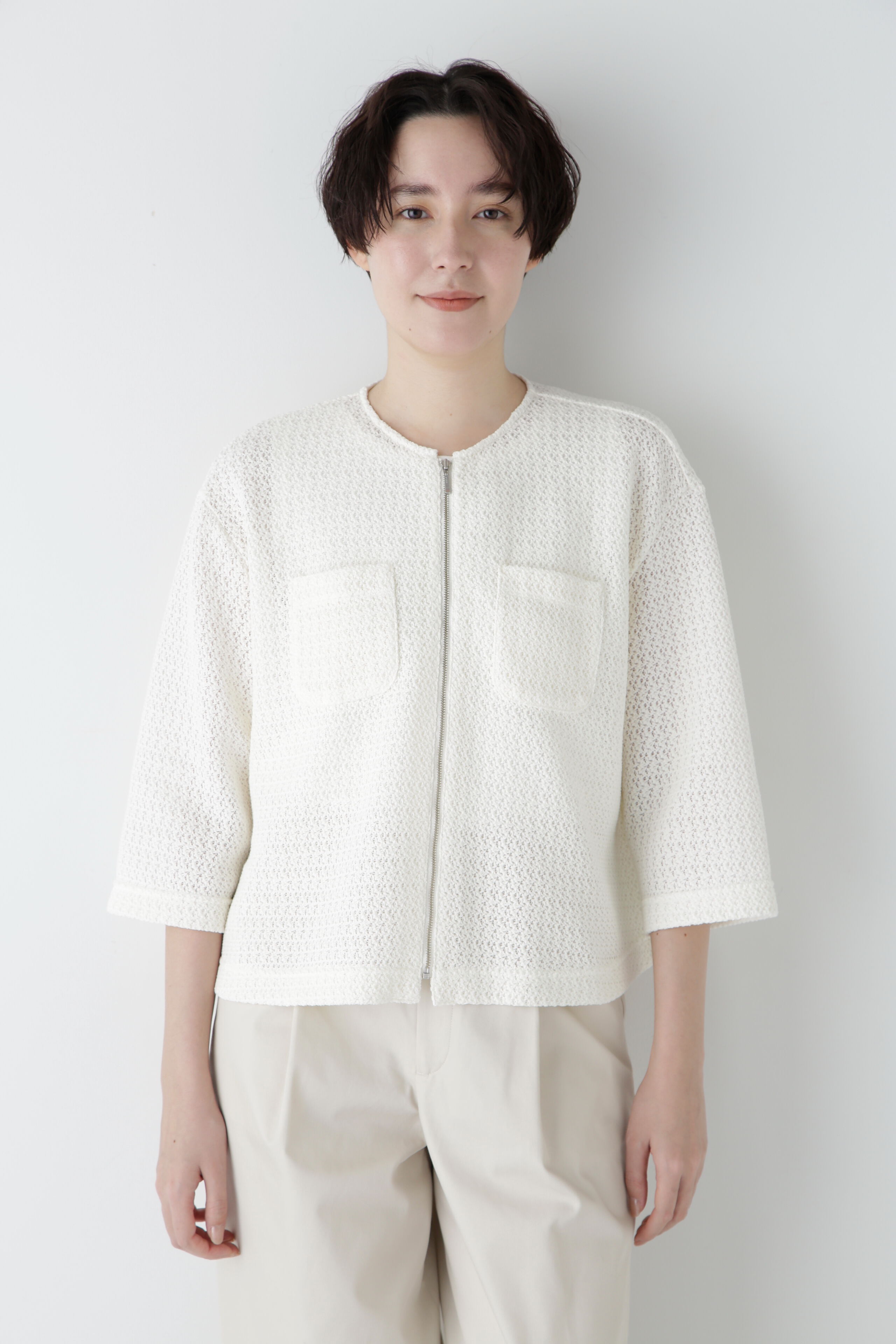  「◆ラッセルノーカラージップブルゾン」|Tシャツ・カットソー|