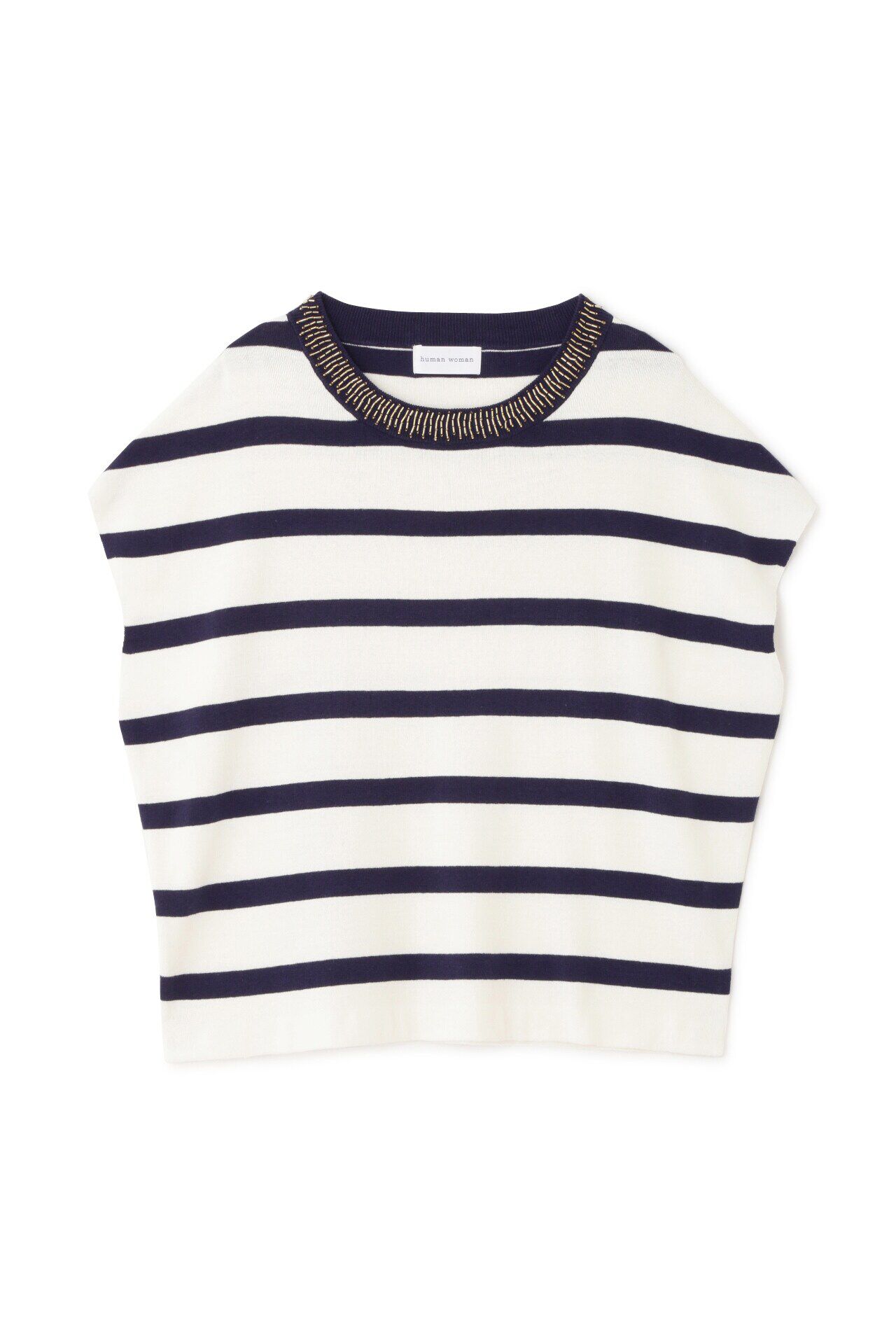  「◆【ウォッシャブル】ビジューボーダーニット」|ニット・セーター|