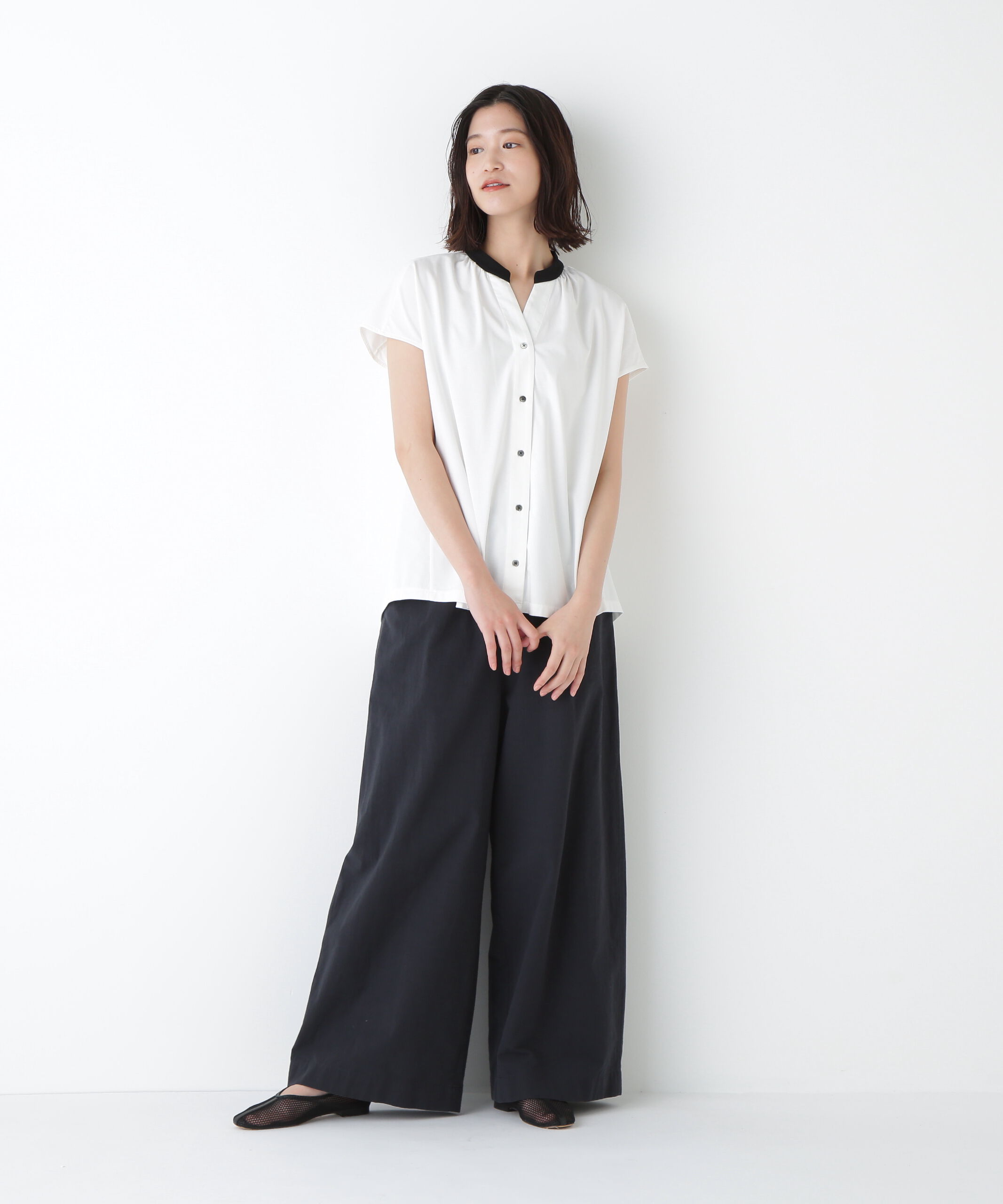  「◆コットンリネンウェザー近江晒シェフパンツ」|その他|