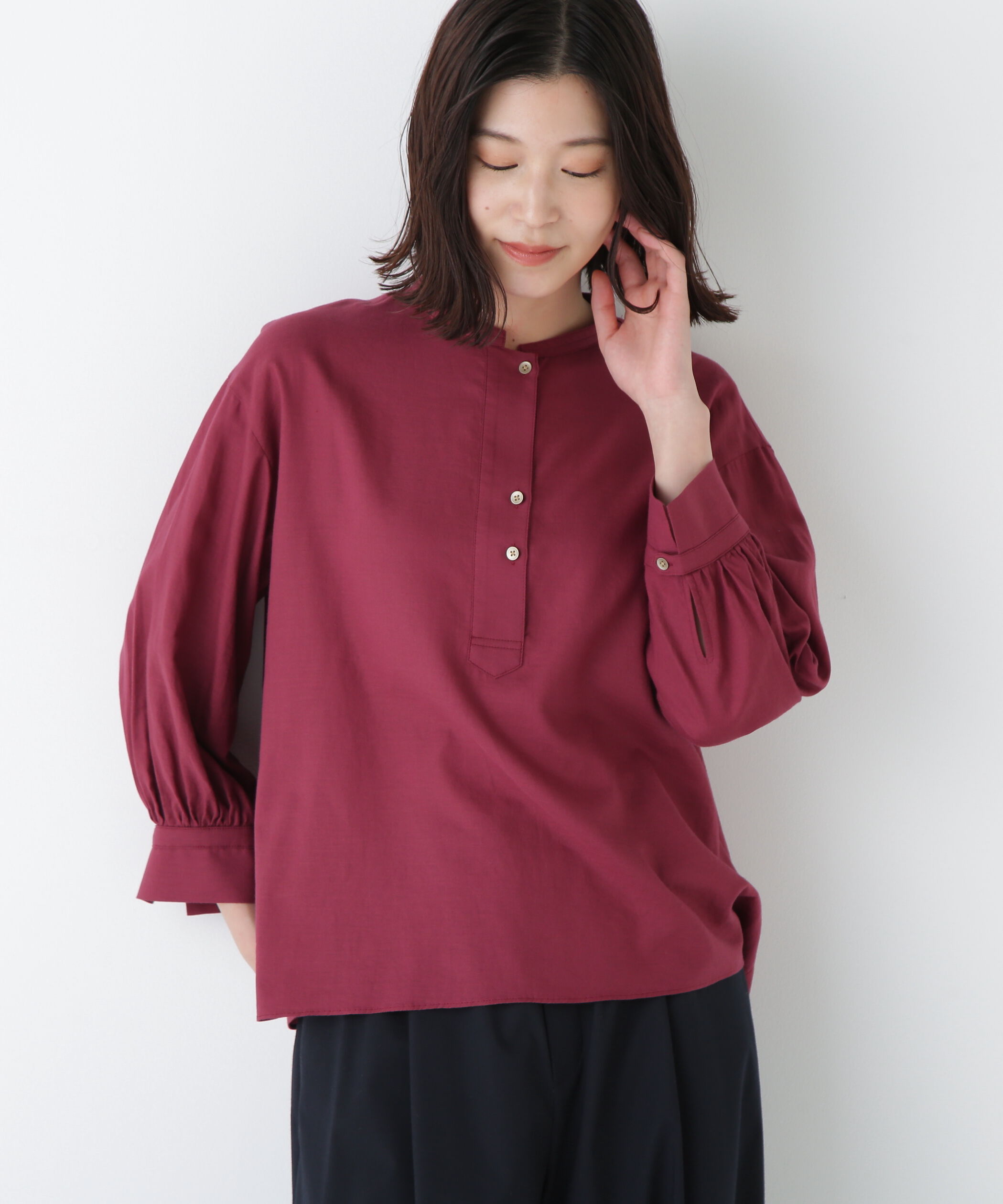  「◆綿シルクスキッパーブラウス」|シャツ・ブラウス|