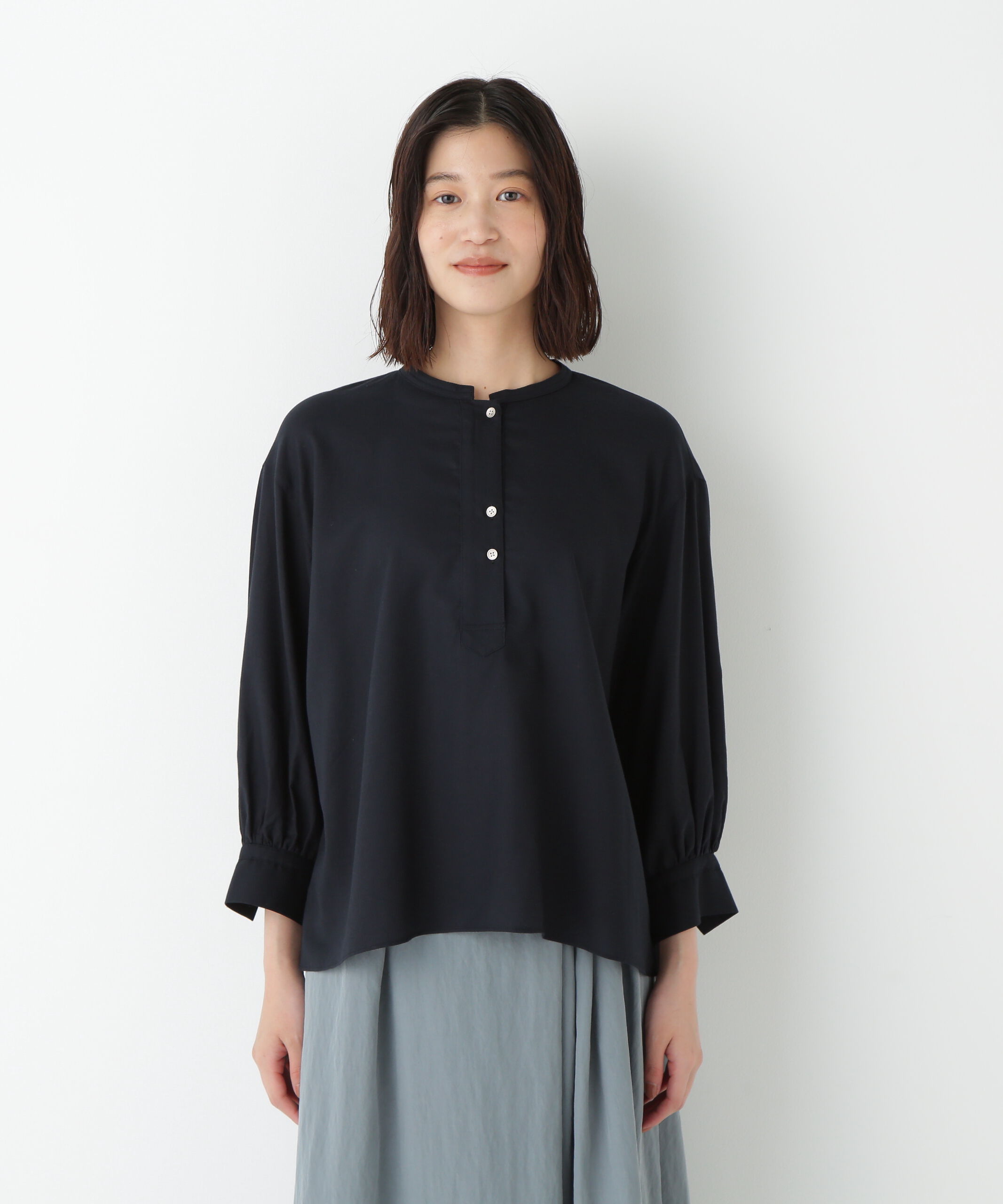  「◆綿シルクスキッパーブラウス」|シャツ・ブラウス|