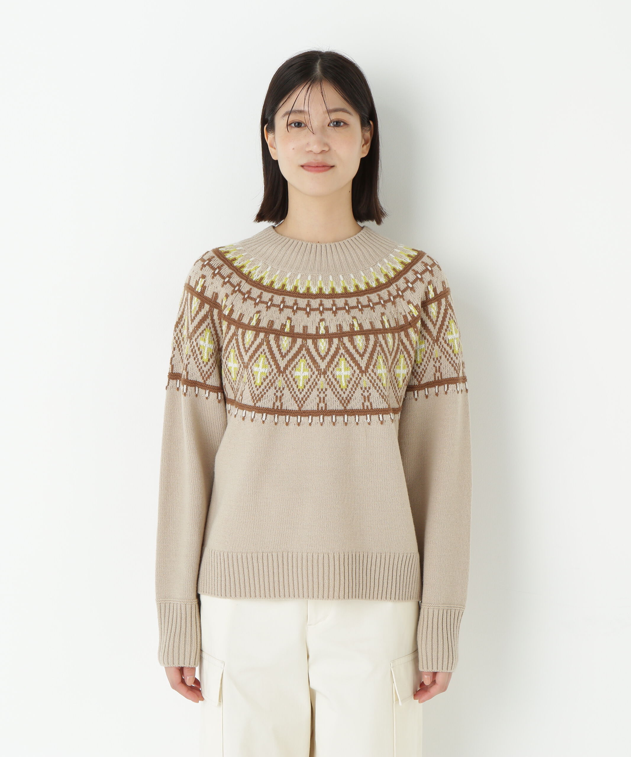  「◆ウールアクリル求心ジャカードプルオーバー」|ニット・セーター|